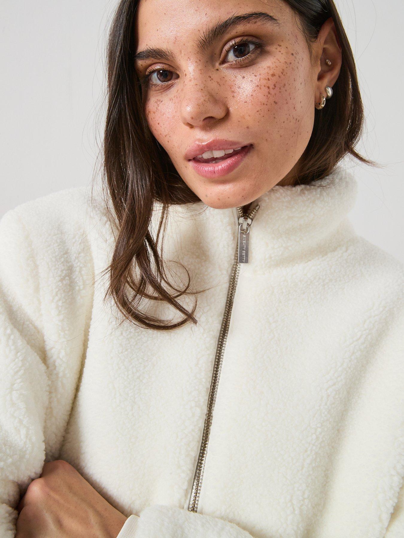 Sweaty Betty Womens Training Sherpa Zip Up Jacket - White