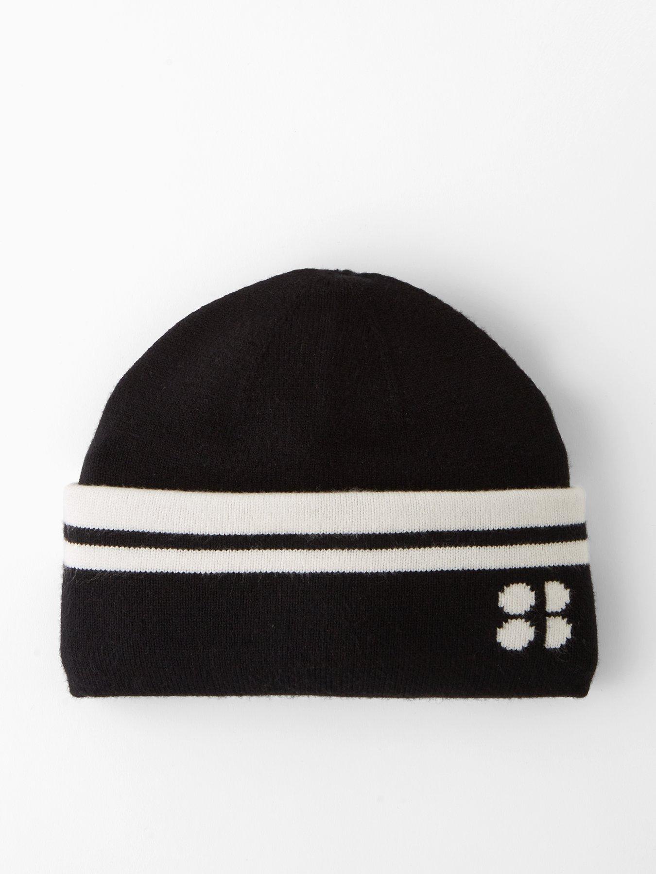 Sweaty Betty Womens Ski Slogan Knitted Beanie - Black