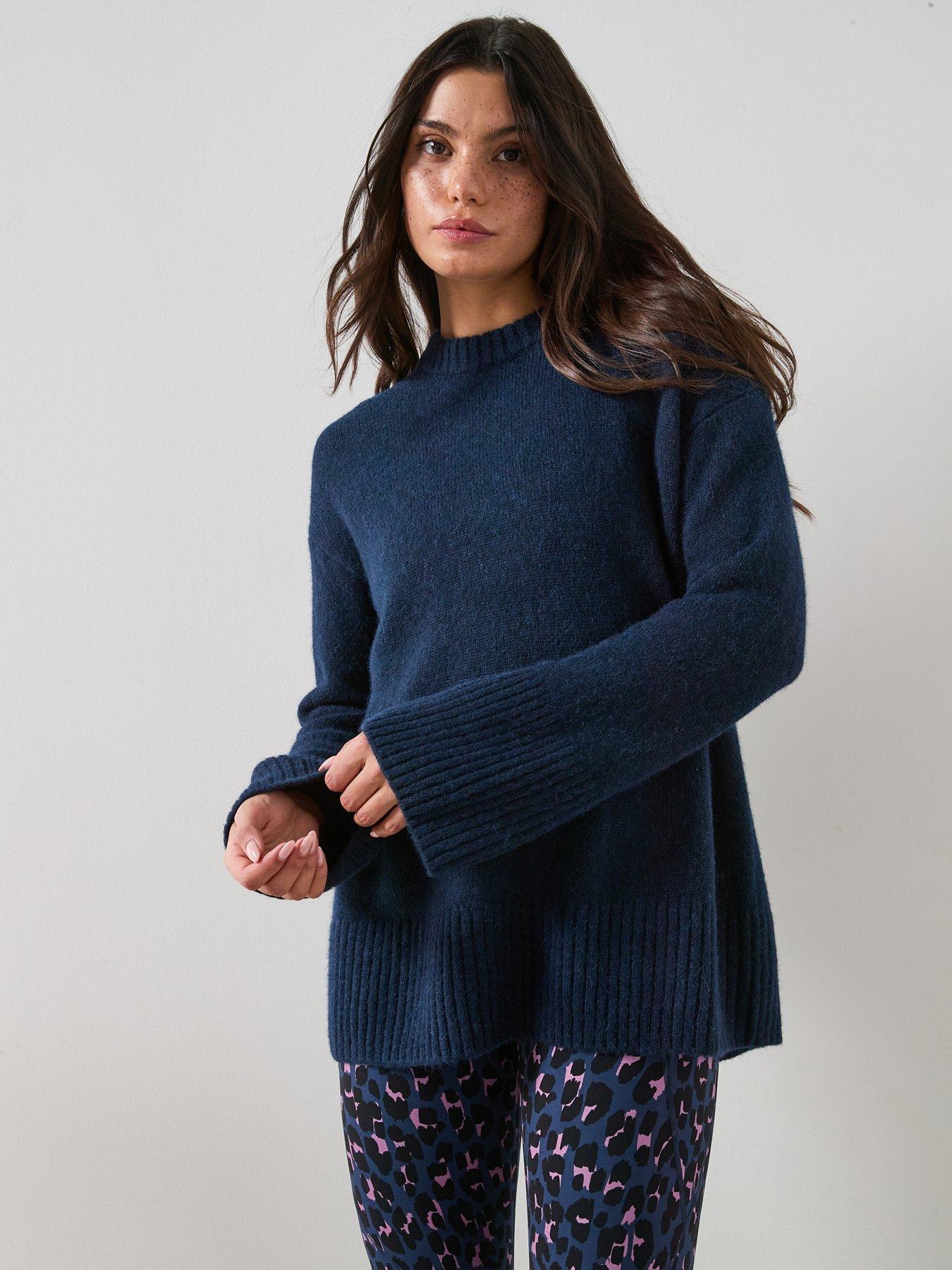 Sweaty Betty Womens Pinnacle Wool Crew Neck Jumper - Blue