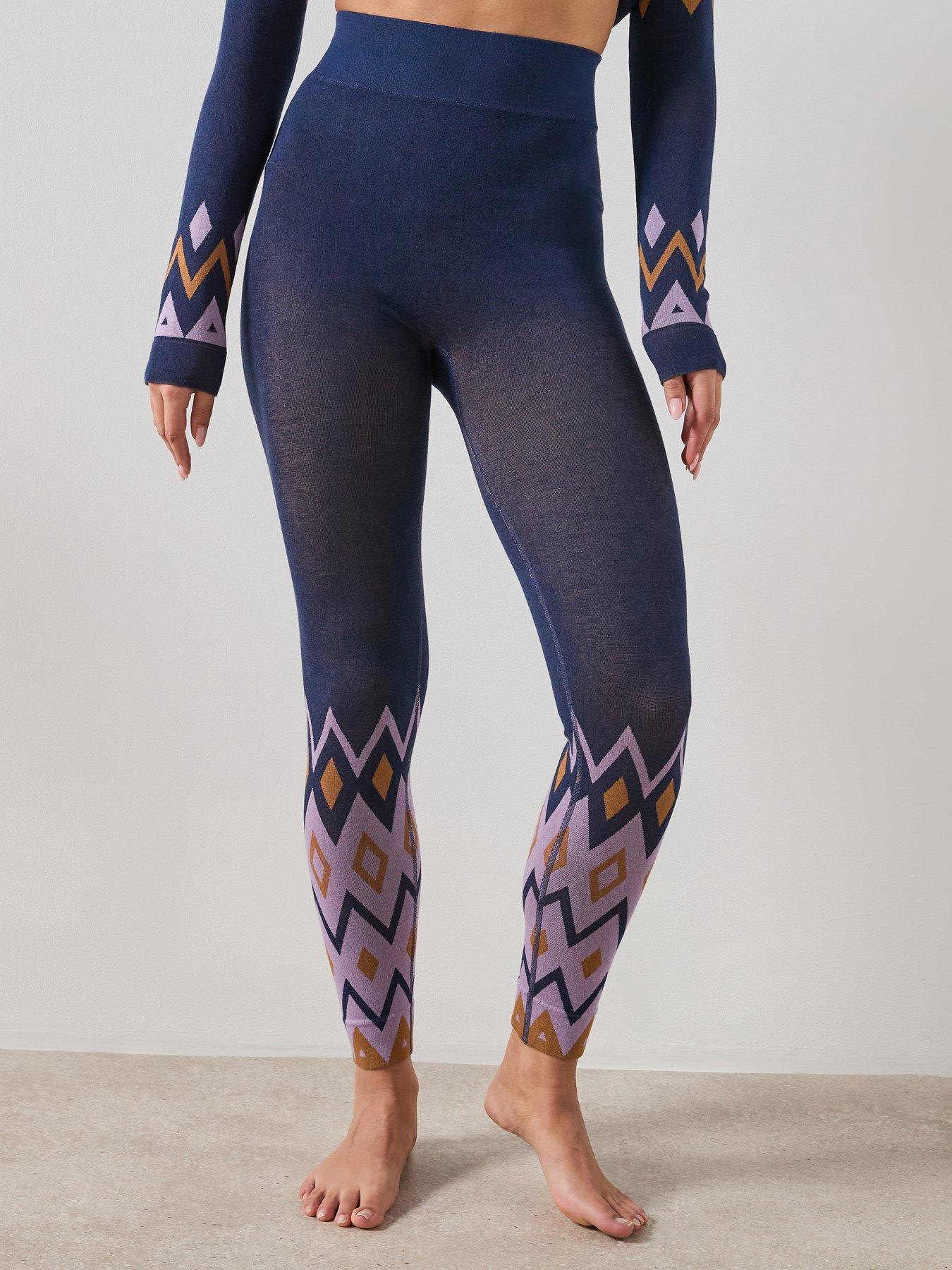 Sweaty Betty Womens Ski Modal Jacquard Base Layer Leggings - Purple