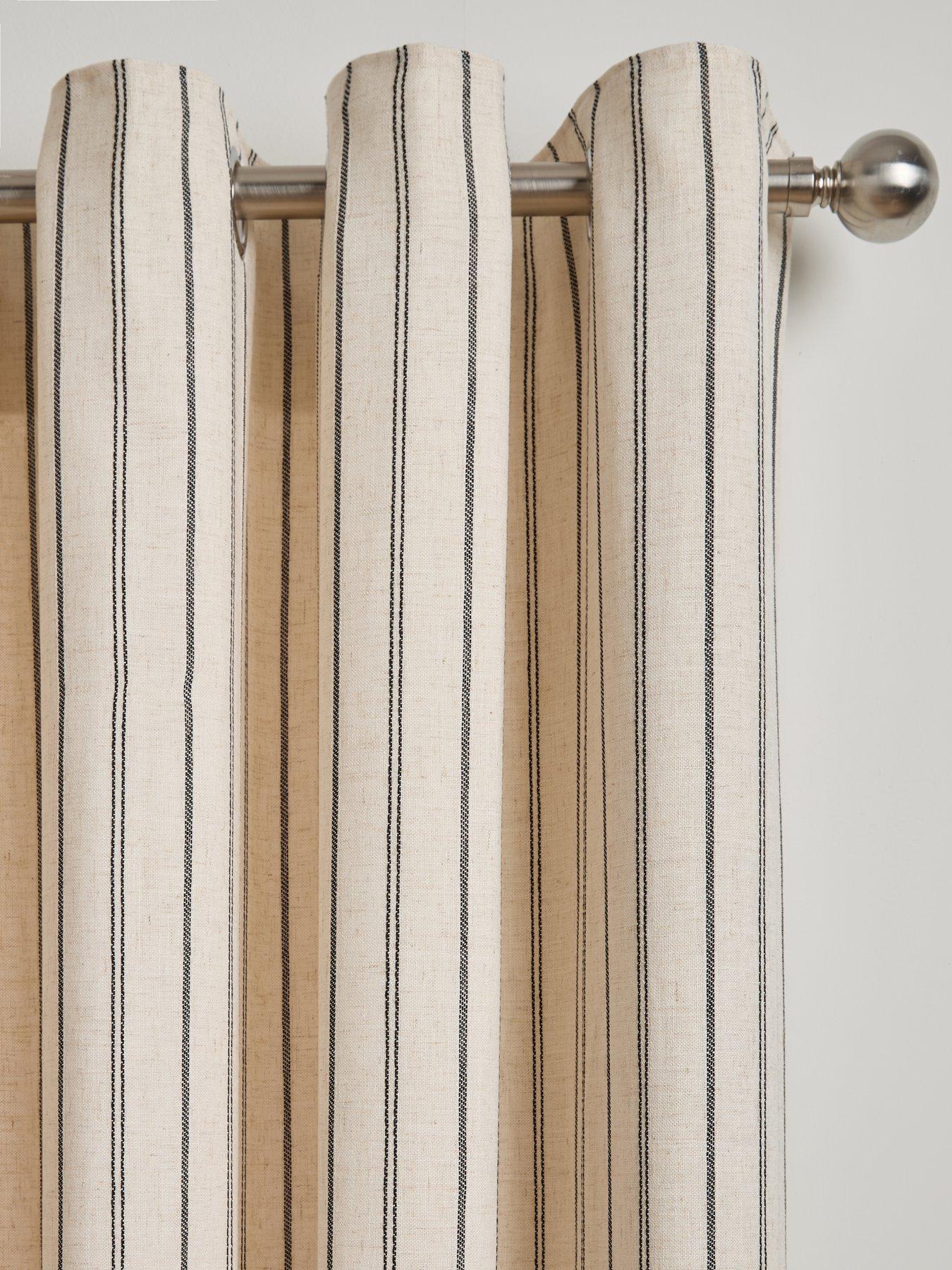 Image 3 of 4 of The Very Collection Touch Of Linen Stripe Eyelet&nbsp;Curtains