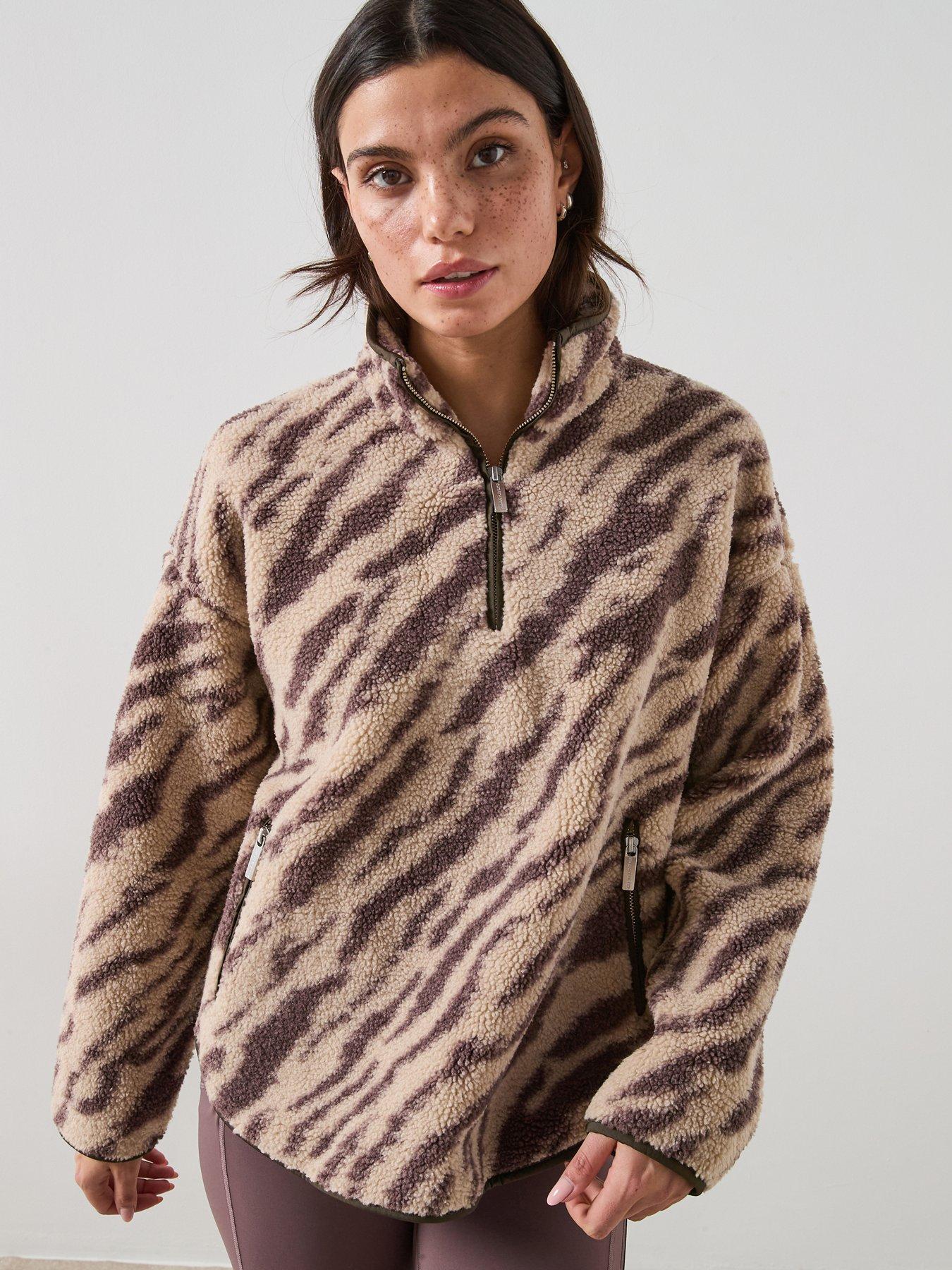 Sweaty Betty Womens Training New Plush Half Zip Fleece Top - Beige