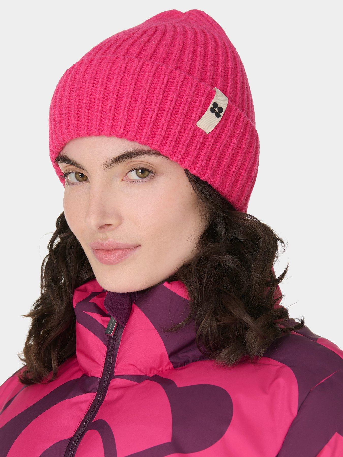 Sweaty Betty Womens Ski Slogan Knitted Beanie - Pink