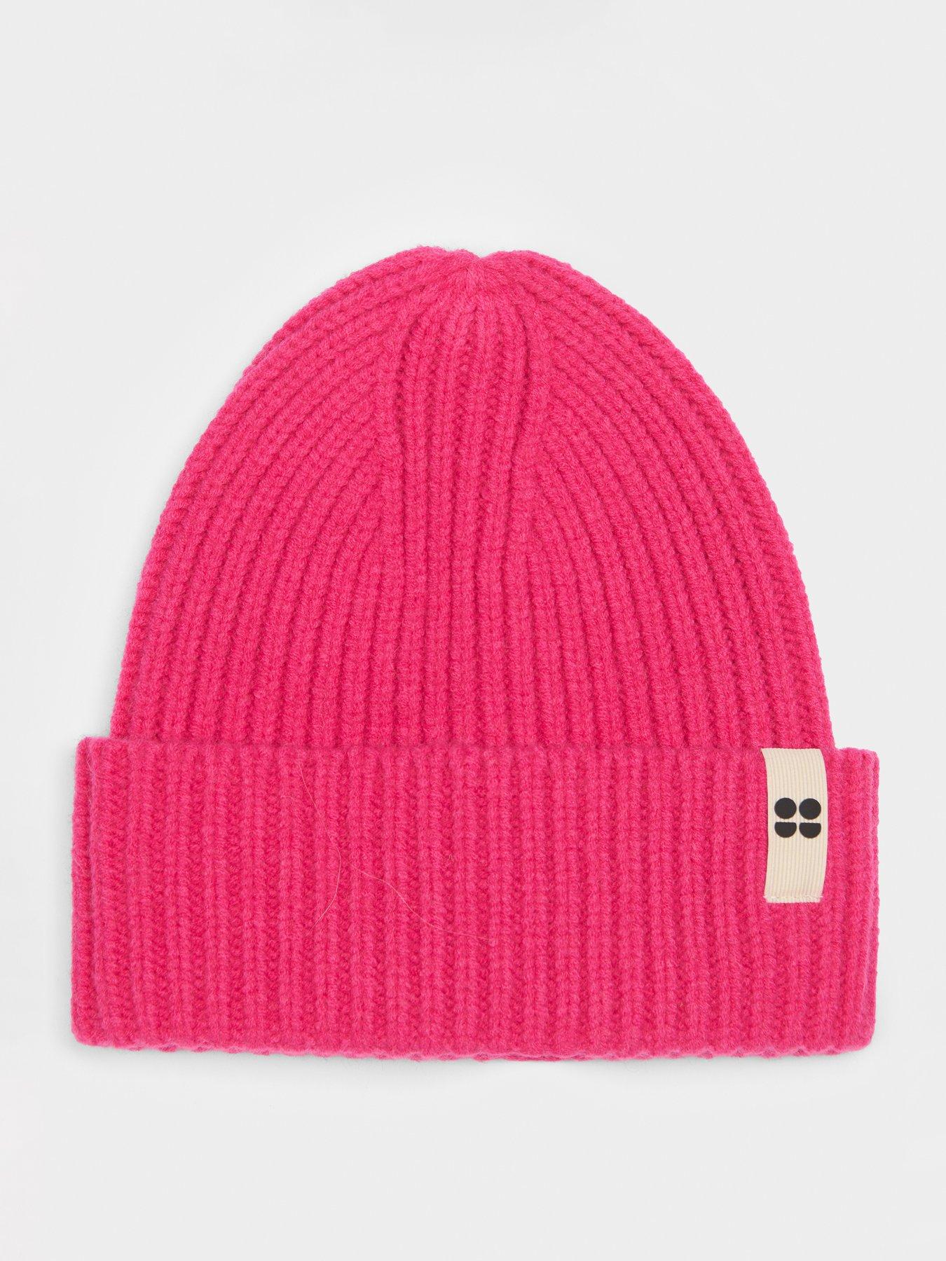 Image 2 of 5 of Sweaty Betty Womens Ski Slogan Knitted Beanie - Pink