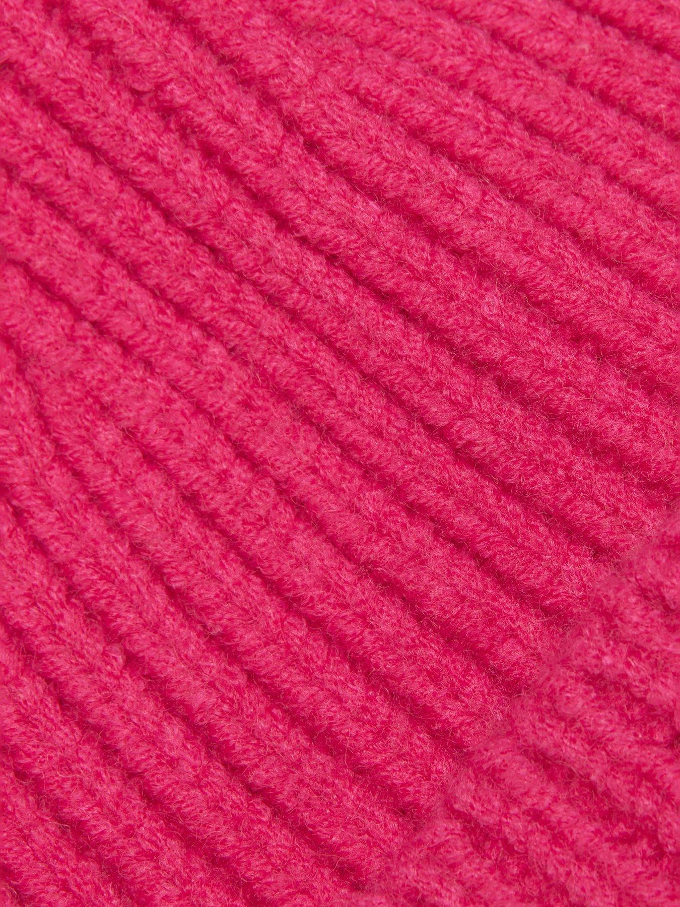 Image 5 of 5 of Sweaty Betty Womens Ski Slogan Knitted Beanie - Pink