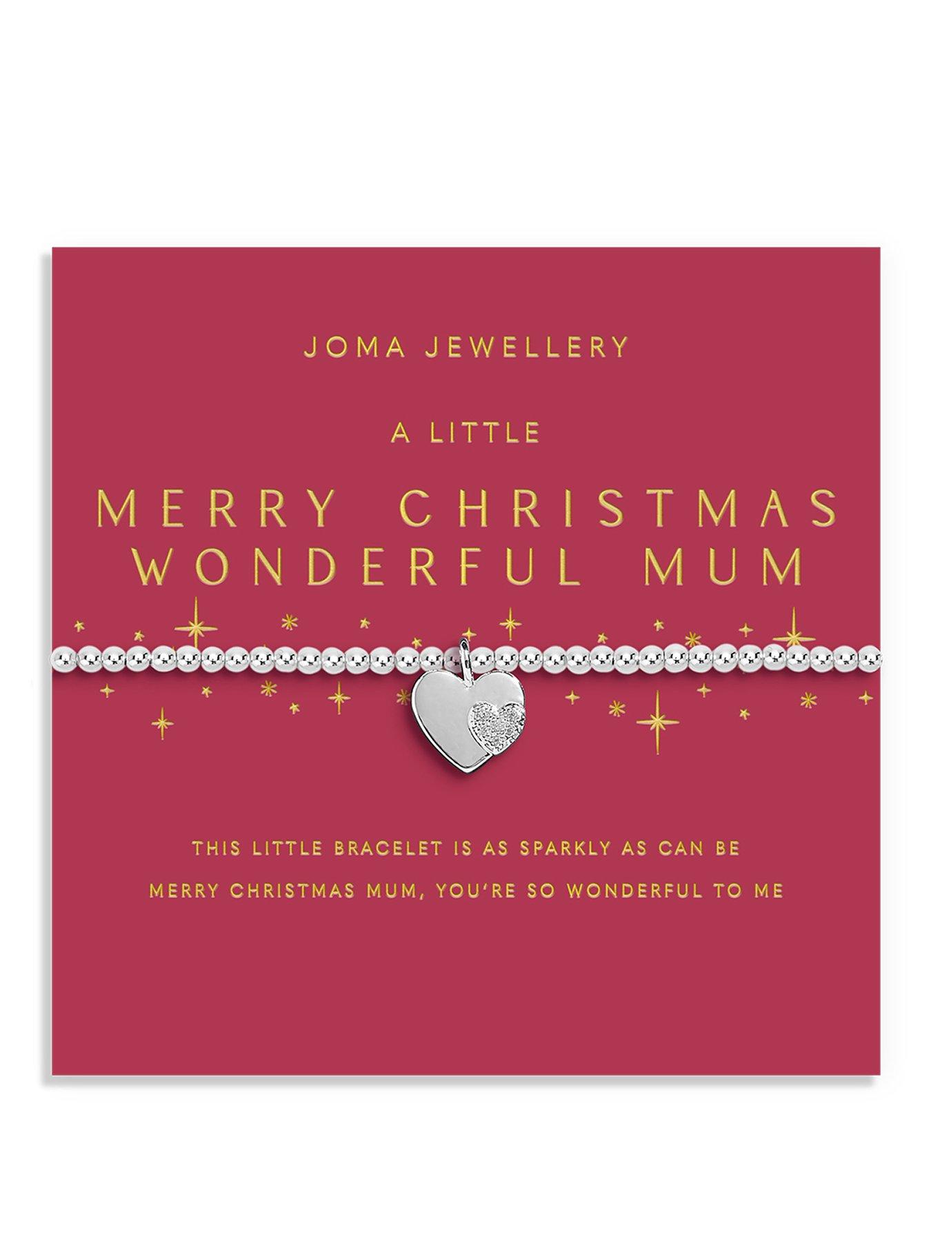 Joma Jewellery CHRISTMAS A LITTLE , MERRY CHRISTMAS WONDERFUL MUM , Silver Plated , Bracelet , 17.5cm stretch