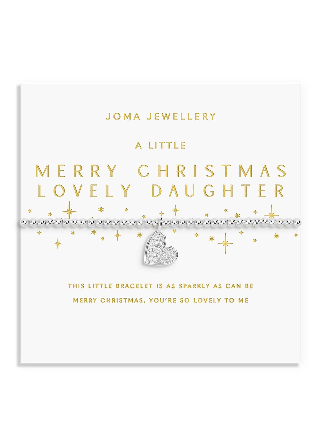 Joma Jewellery CHRISTMAS A LITTLE , MERRY CHRISTMAS LOVELY DAUGHTER , Silver Plated , Bracelet , 17.5cm stretch