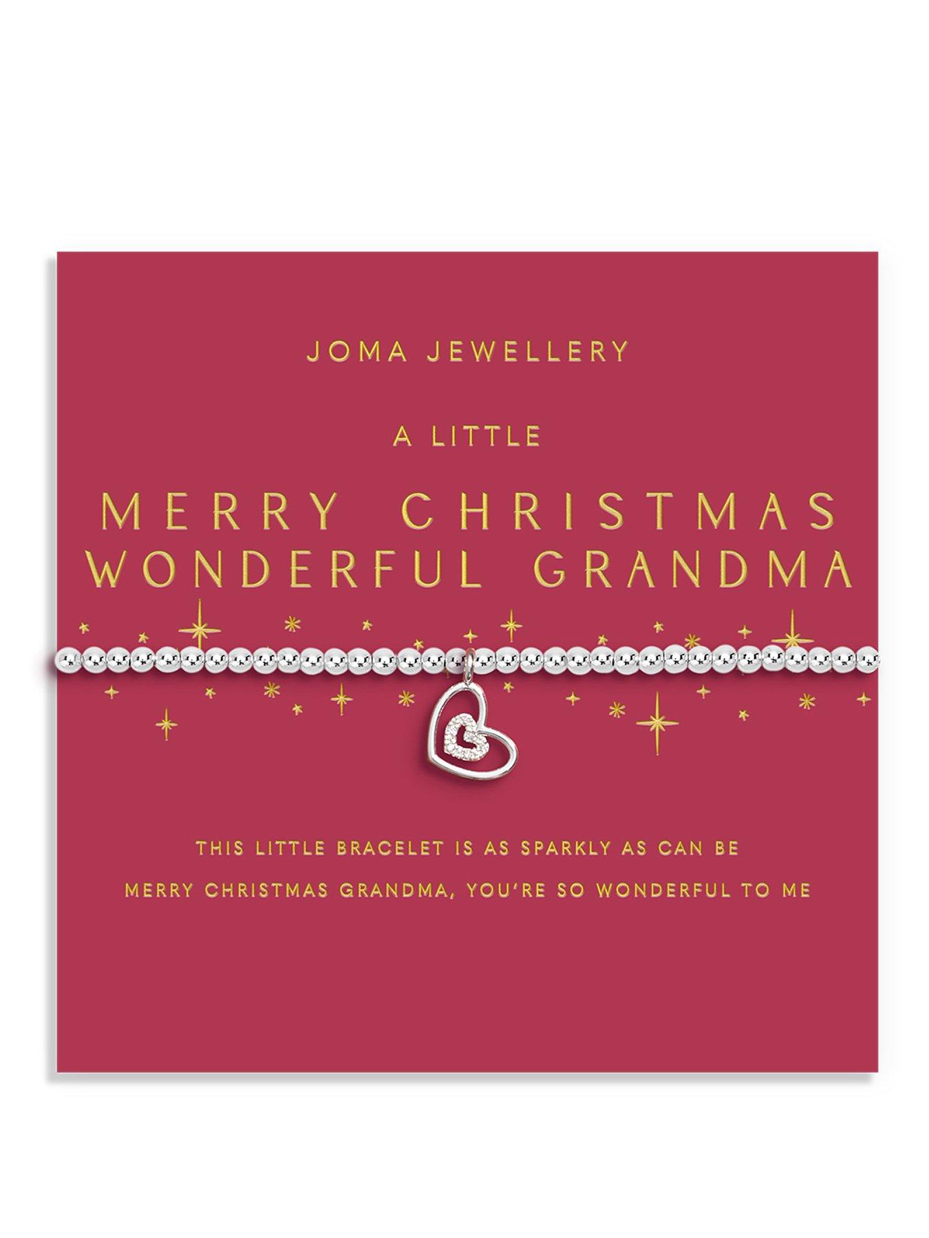 Image 1 of 5 of Joma Jewellery CHRISTMAS A LITTLE , MERRY CHRISTMAS GRANDMA , Silver Plated , Bracelet , 17.5cm stretch