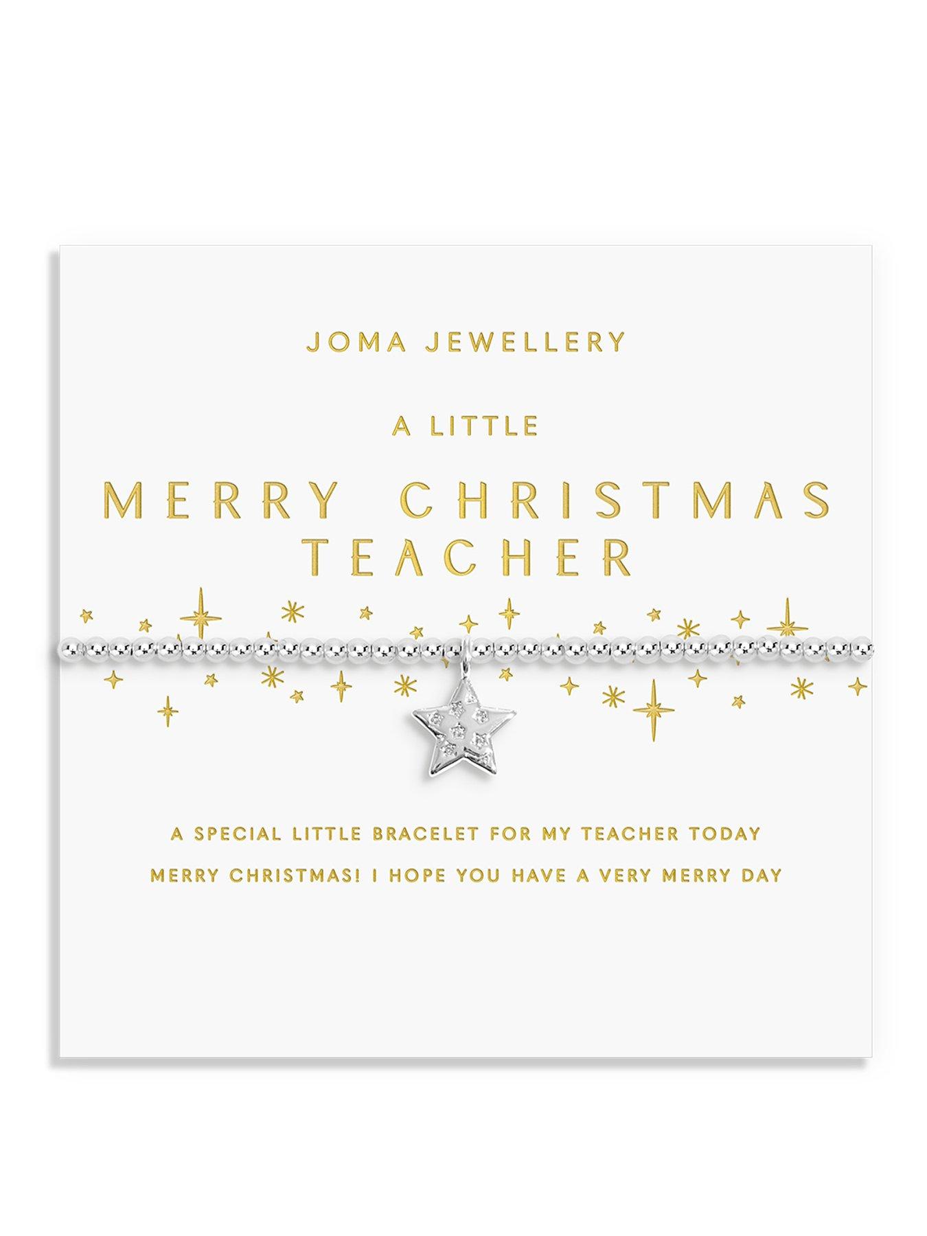 undefined CHRISTMAS A LITTLE , MERRY CHRISTMAS TEACHER , Silver Plated , Bracelet , 17.5cm stretch
