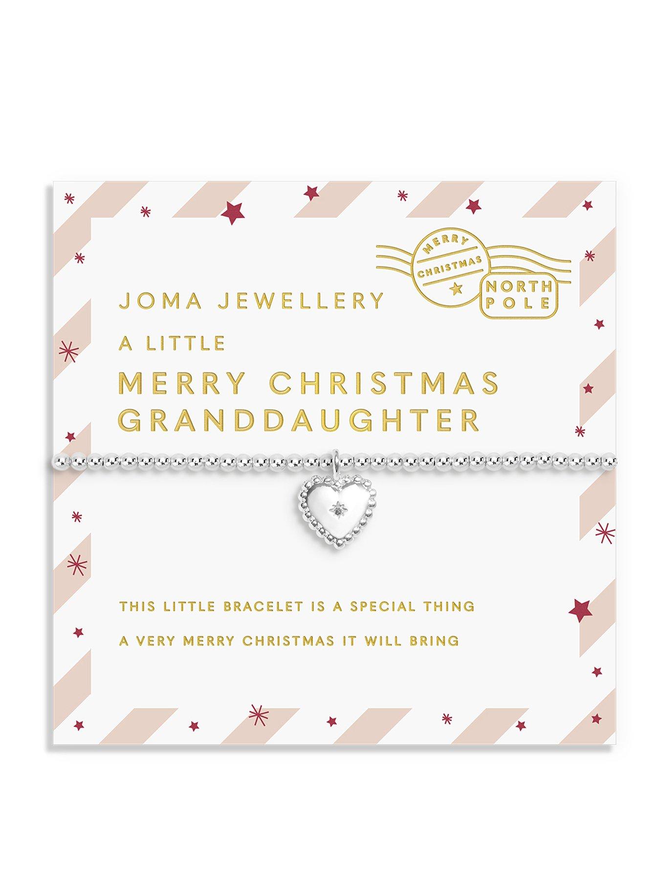 Joma Jewellery LOVE FROM SANTA , MERRY CHRISTMAS GRANDDAUGHTER , Silver Plated , Bracelet , 15.5cm stretch