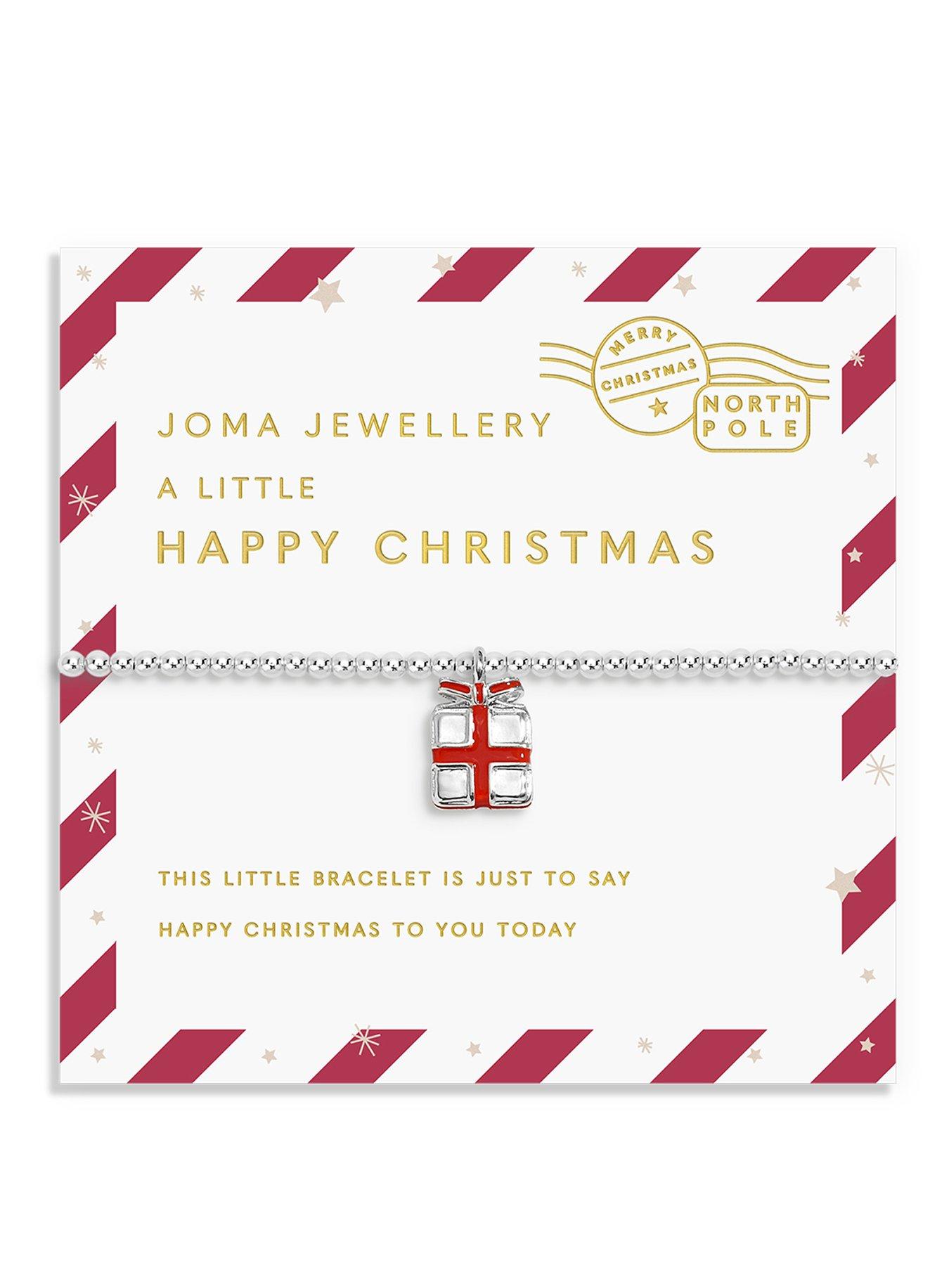 Joma Jewellery LOVE FROM SANTA , HAPPY CHRISTMAS , Silver Plated , Bracelet , 15.5cm stretch