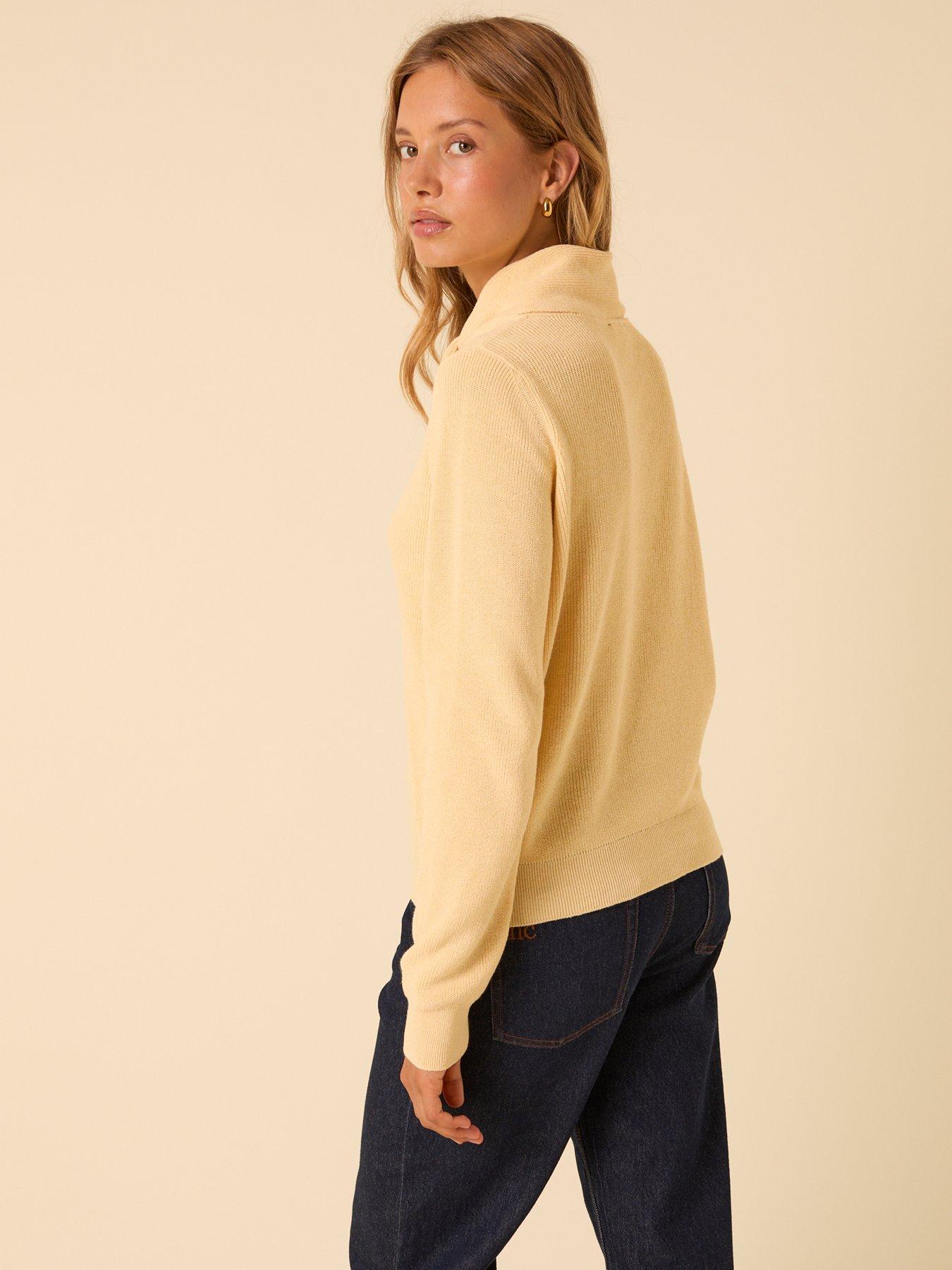 stillFront image of nobodys-child-neckerchief-tie-cardigan-yellow