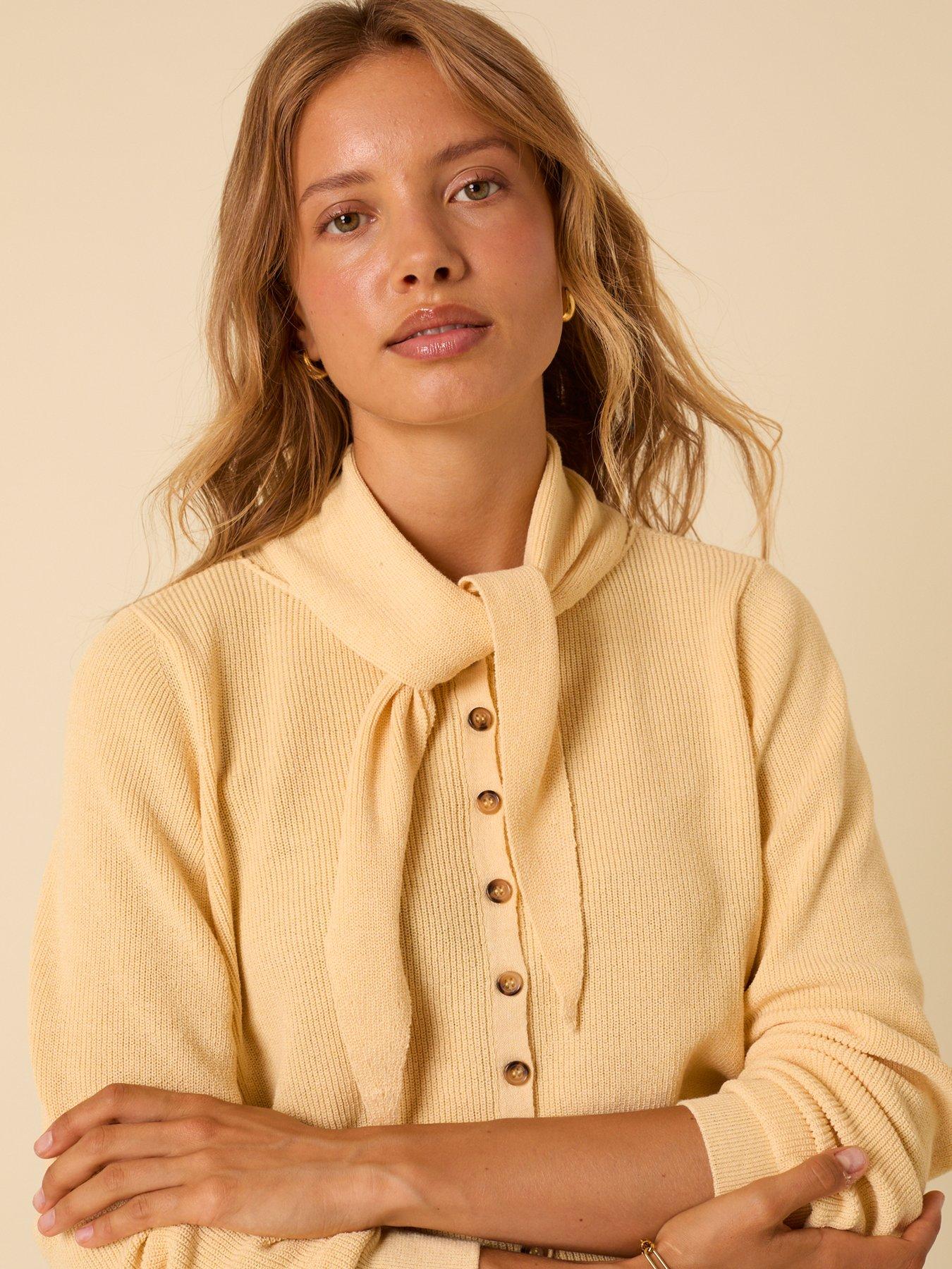  image of nobodys-child-neckerchief-tie-cardigan-yellow