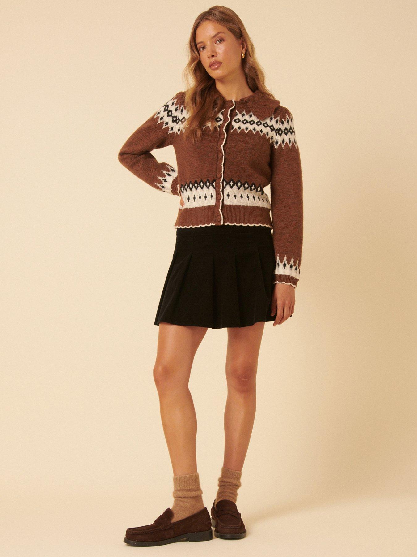 Image 5 of 5 of Nobodys Child Fair Isle Collared Cardigan - Brown