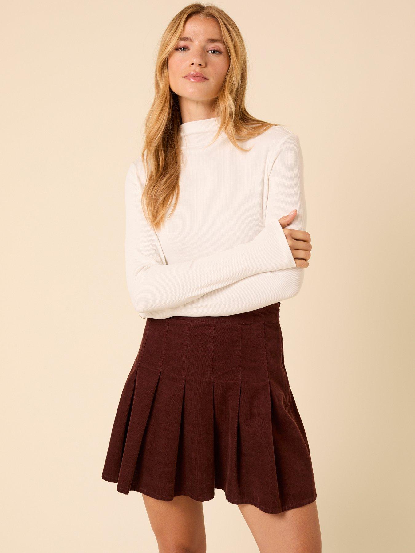 nobodys-child-vincent-cord-skirt-brown