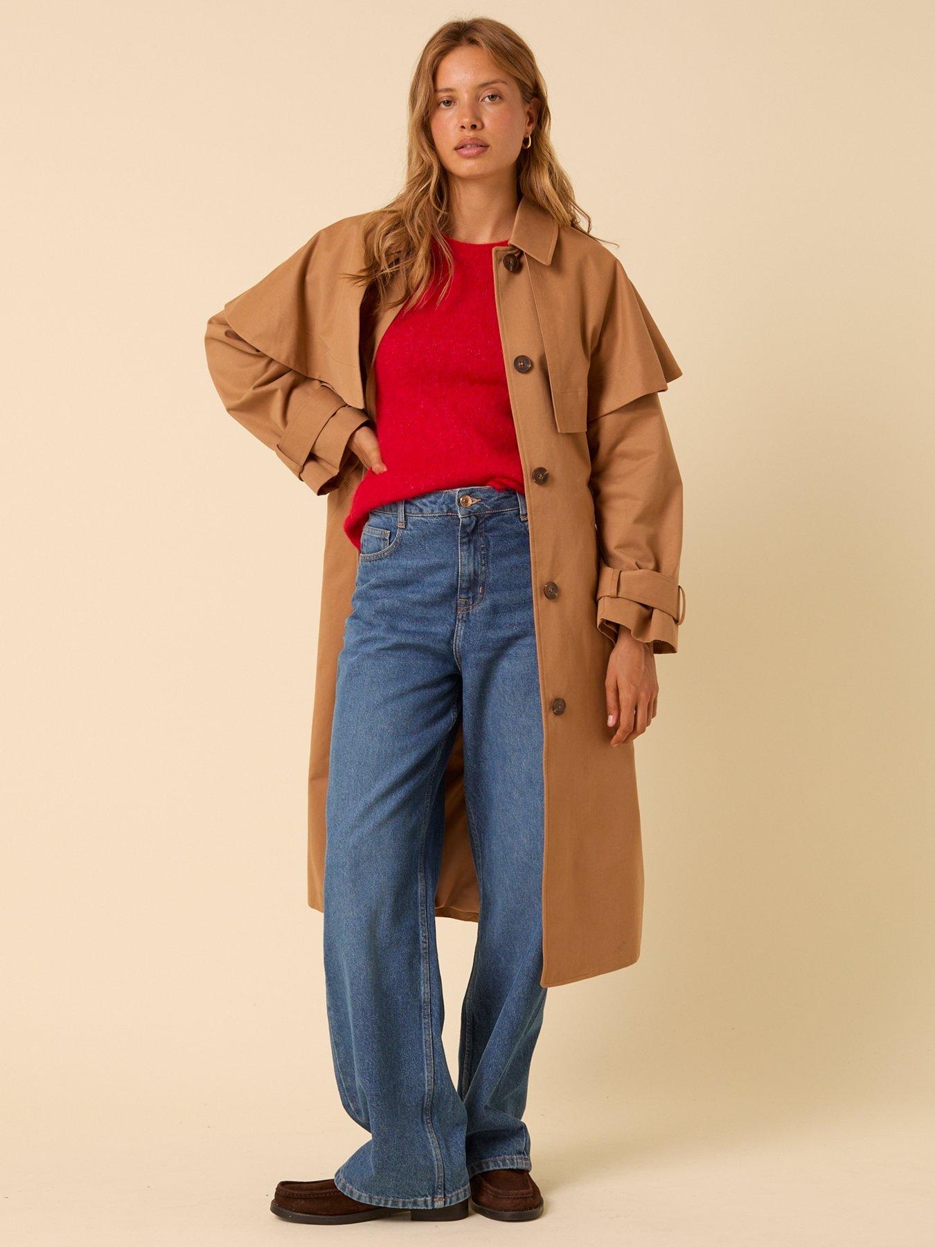 Image 4 of 6 of Nobodys Child Bramiola Cape Trench Coat - Brown