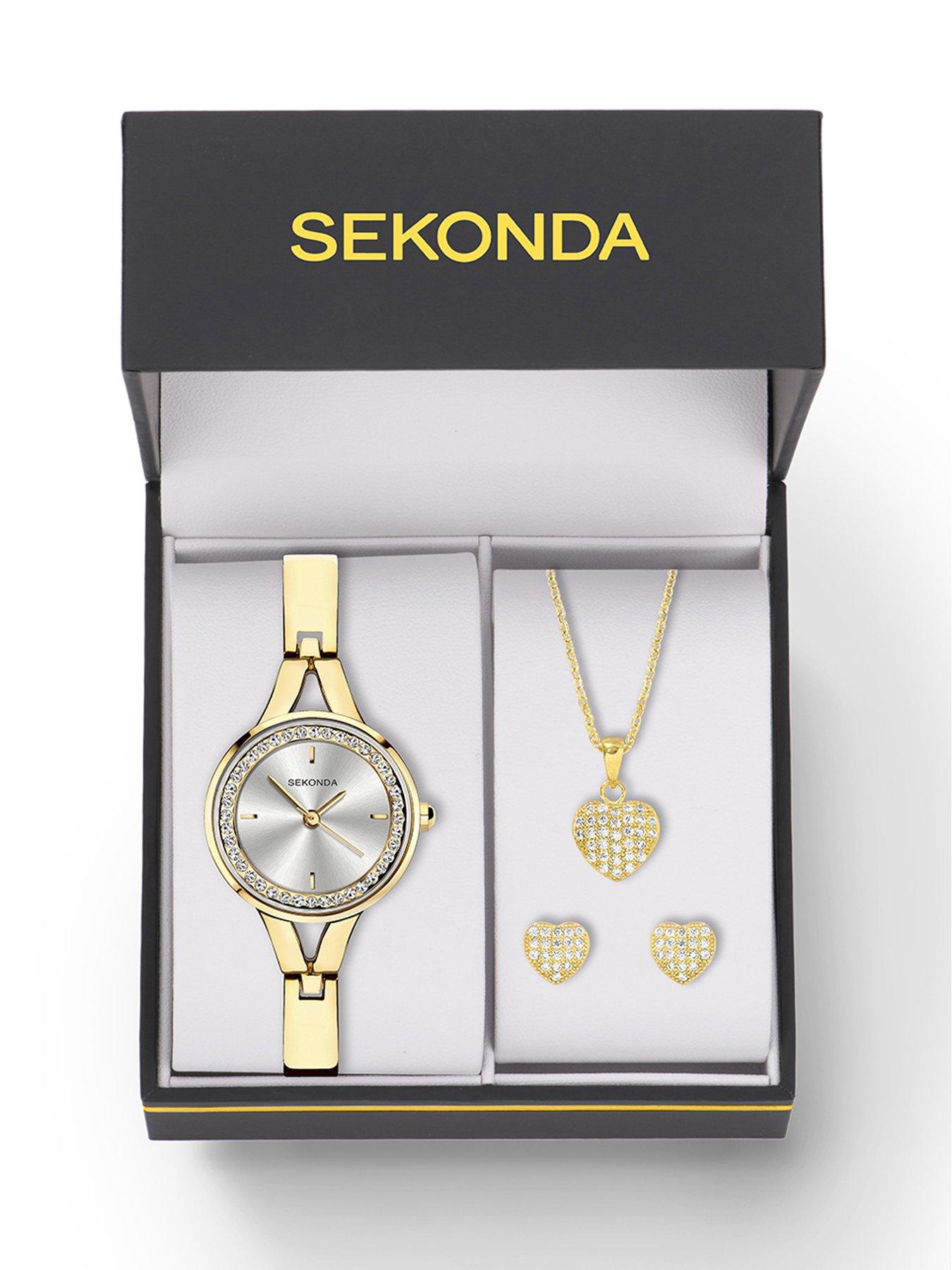 Image 4 of 4 of Sekonda Womens Gold Alloy Bracelet with Silver Dial Analogue Watch Gift Set