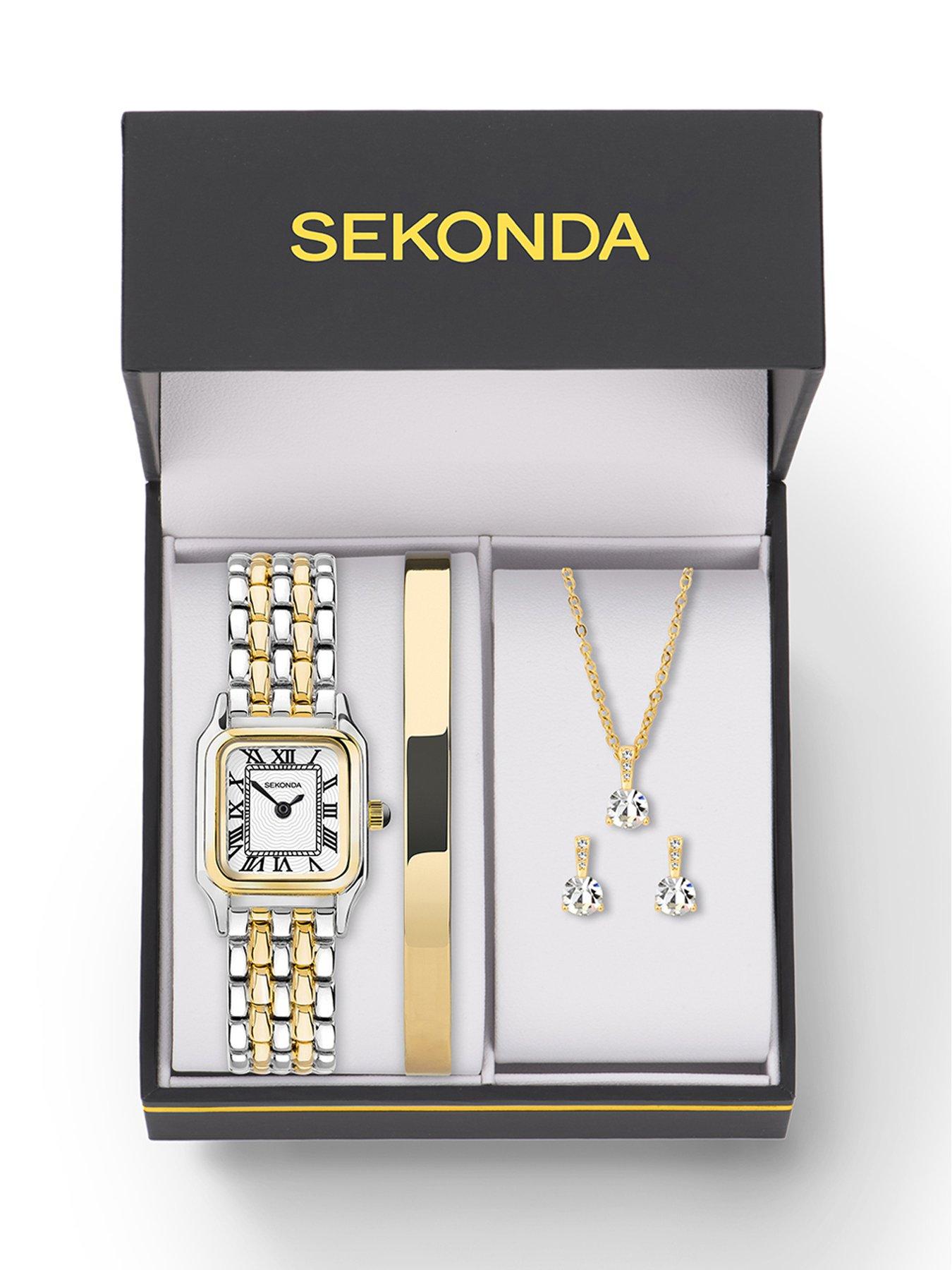 Image 6 of 6 of Sekonda Womens Monica Two Tone Alloy Bracelet with White Dial Analogue Watch Gift Set