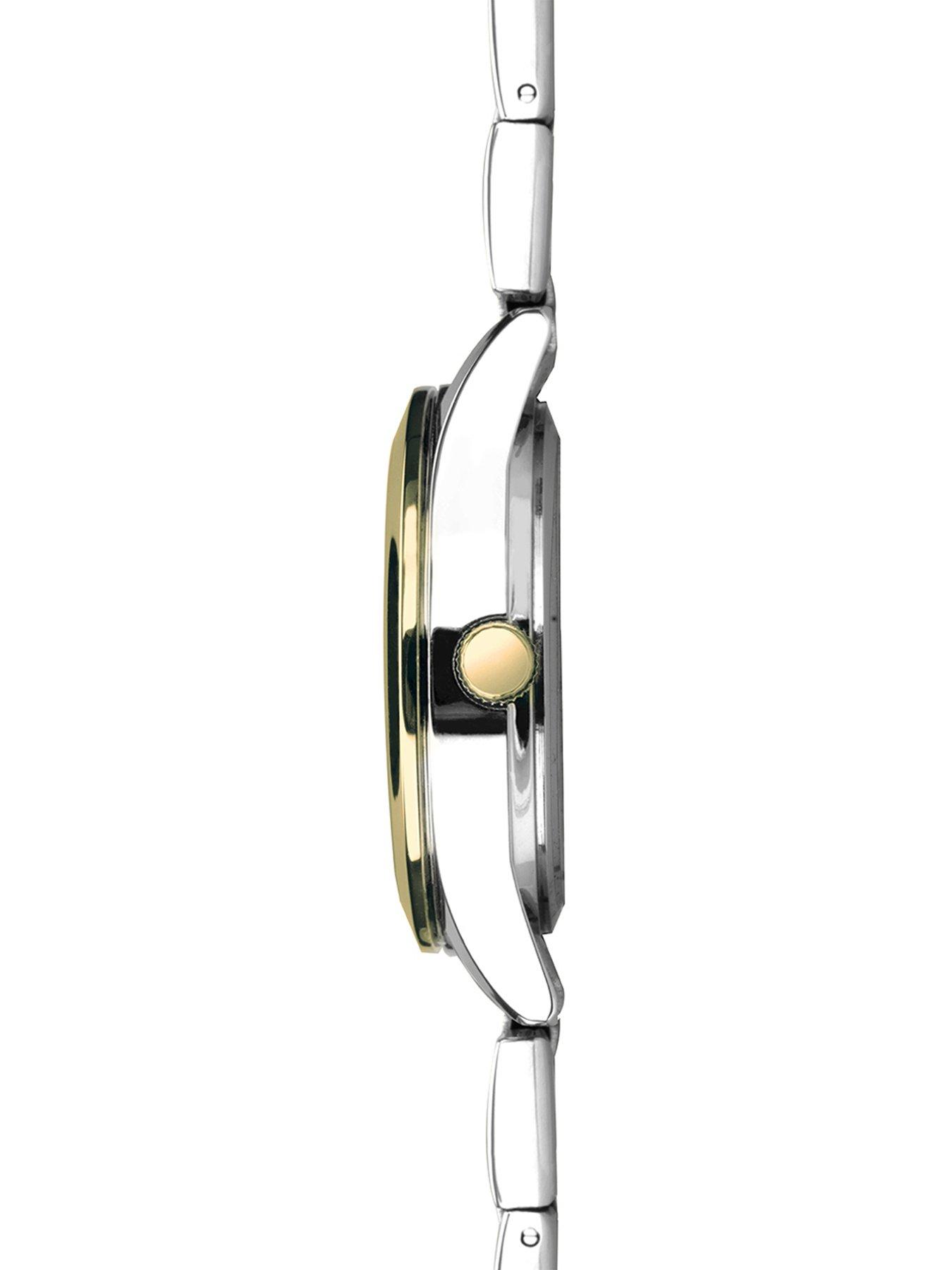 Image 2 of 6 of Sekonda His/Hers Taylor Two Tone Stainless Steel Bracelet with Black and Silver Dial Analogue Watch Gift Set