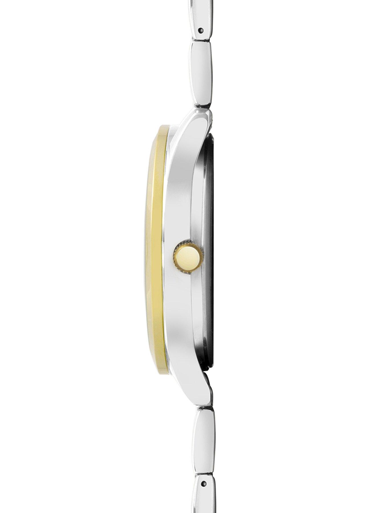 Image 4 of 6 of Sekonda His/Hers Taylor Two Tone Stainless Steel Bracelet with Black and Silver Dial Analogue Watch Gift Set