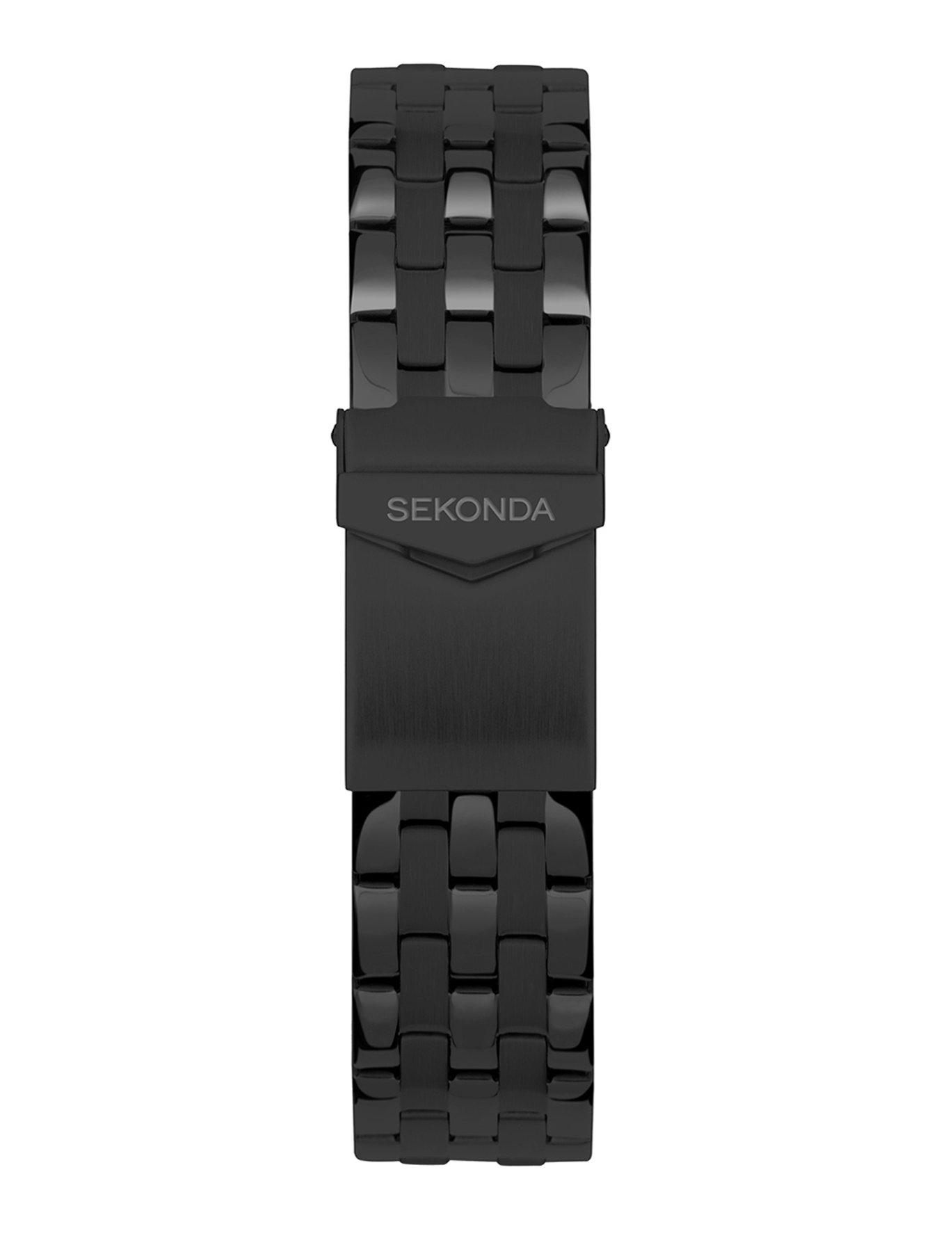 Image 5 of 6 of Sekonda Mens Speed Black Stainless Steel Bracelet with Black Dial Analogue Watch Gift Set