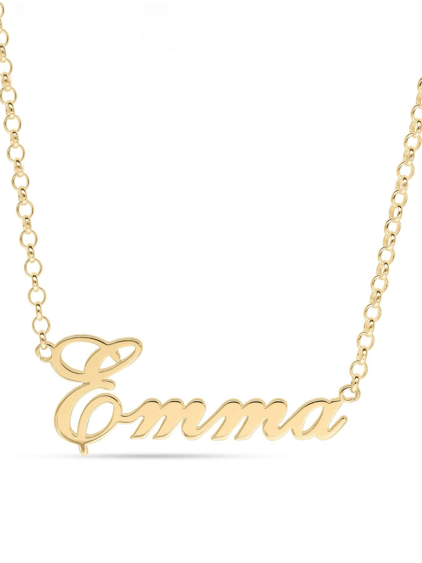  image of the-love-collection-yellow-gold-plated-silver-name-necklace
