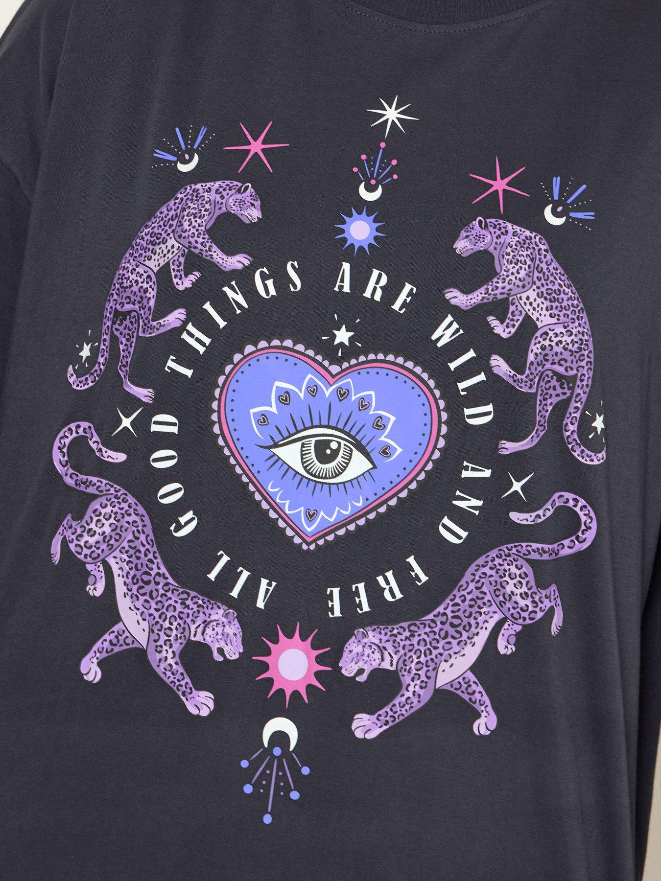 Image 4 of 4 of Yours Curve Wild And Free Nightdress - Blue