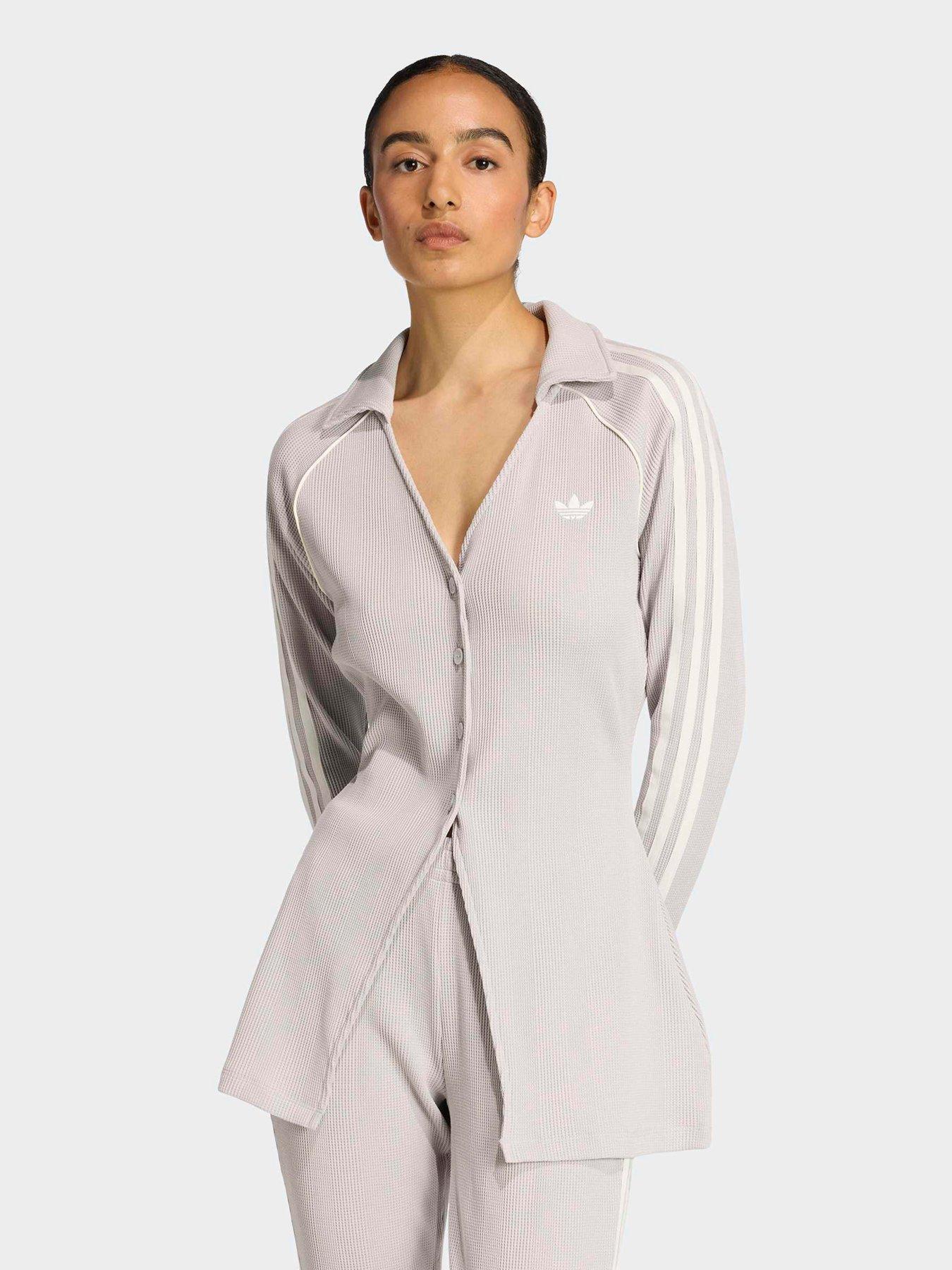 Image 1 of 5 of adidas Originals Womens Button Down Top - Grey