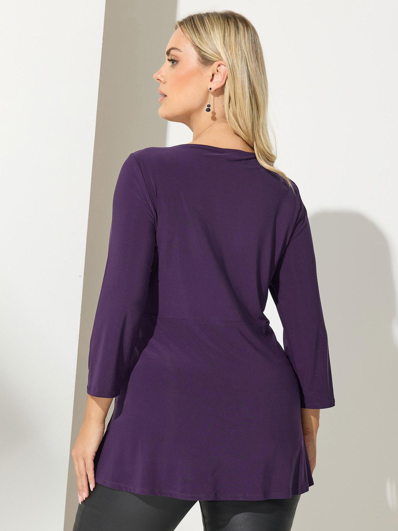Image 2 of 4 of Yours Curve Knot Front Top - Purple