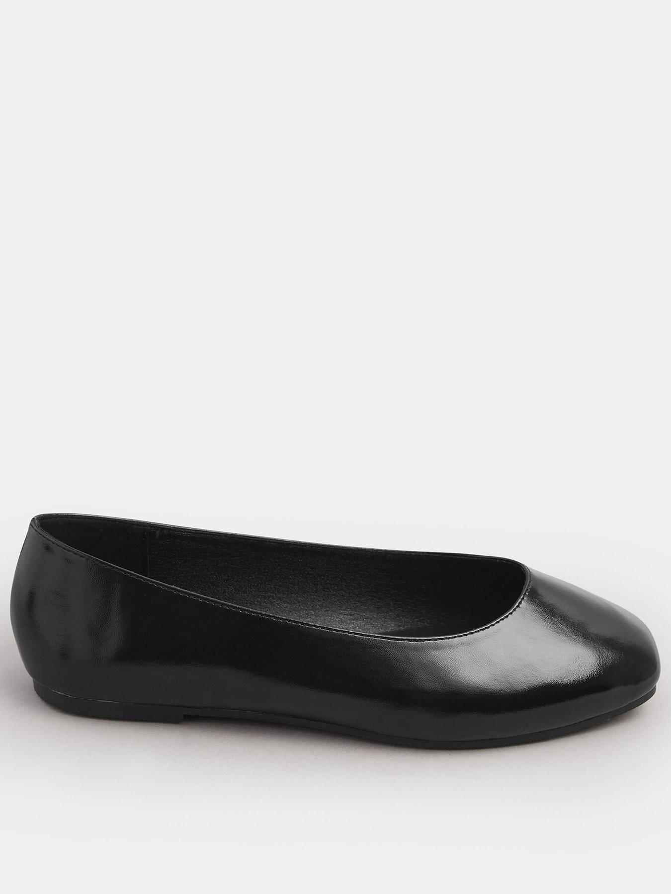 undefined Extra Wide Fit Square Toe Ballet Pump - Black