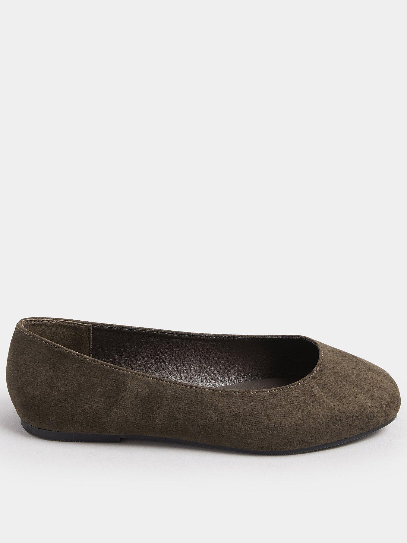 undefined Extra Wide Fit Square Toe Ballet Pump - Brown