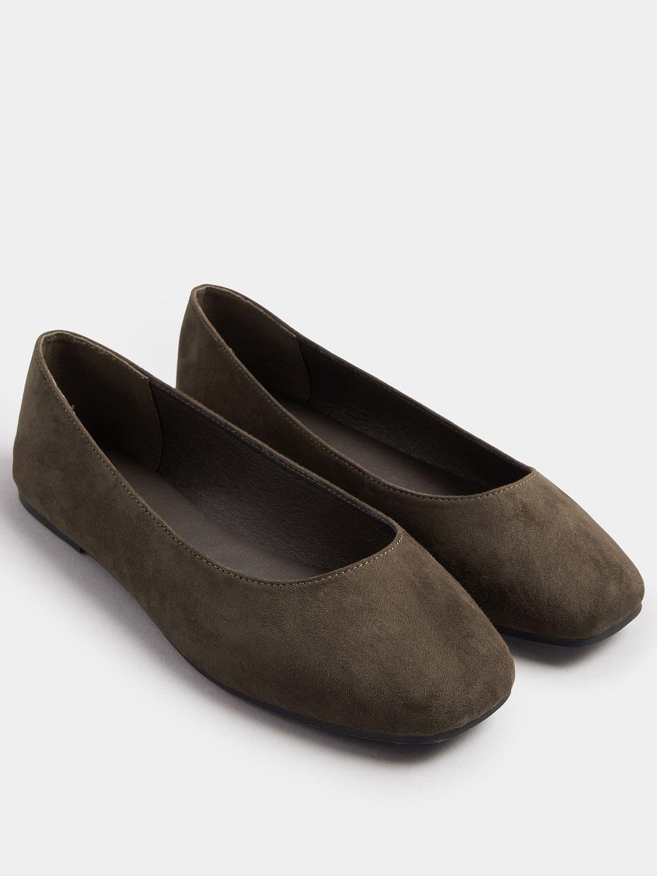 Image 2 of 4 of Yours Extra Wide Fit Square Toe Ballet Pump - Brown