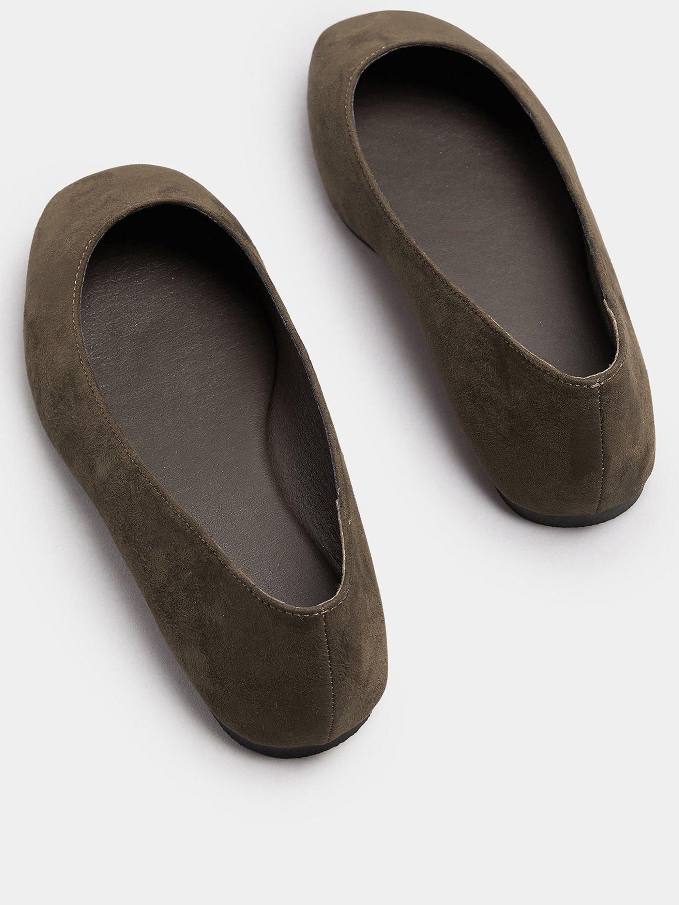 Image 3 of 4 of Yours Extra Wide Fit Square Toe Ballet Pump - Brown