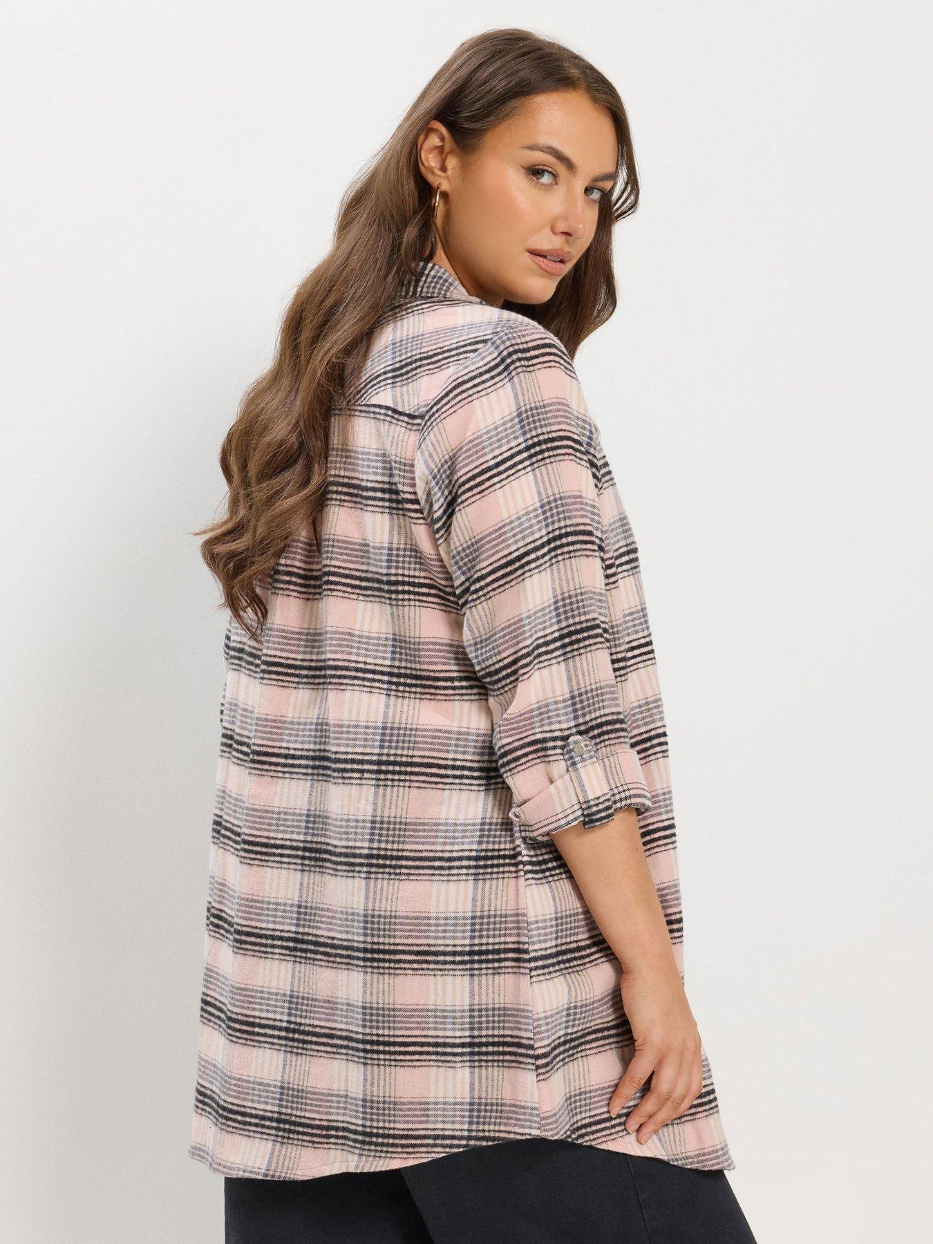 Image 2 of 4 of Yours Curve Boyfriend Check Shirt