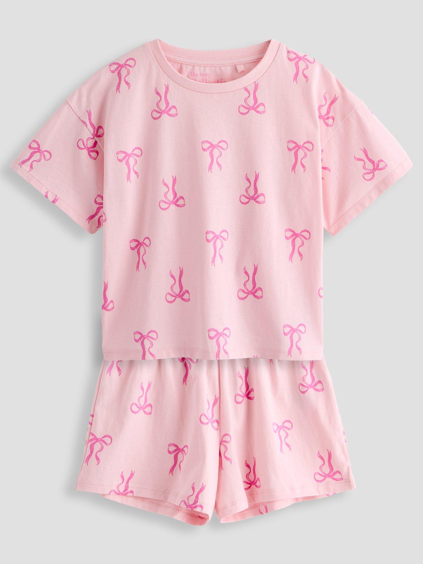 Image 2 of 5 of The Very Collection Girls 2 Pack Jersey Pyjamas - Pink/Blue
