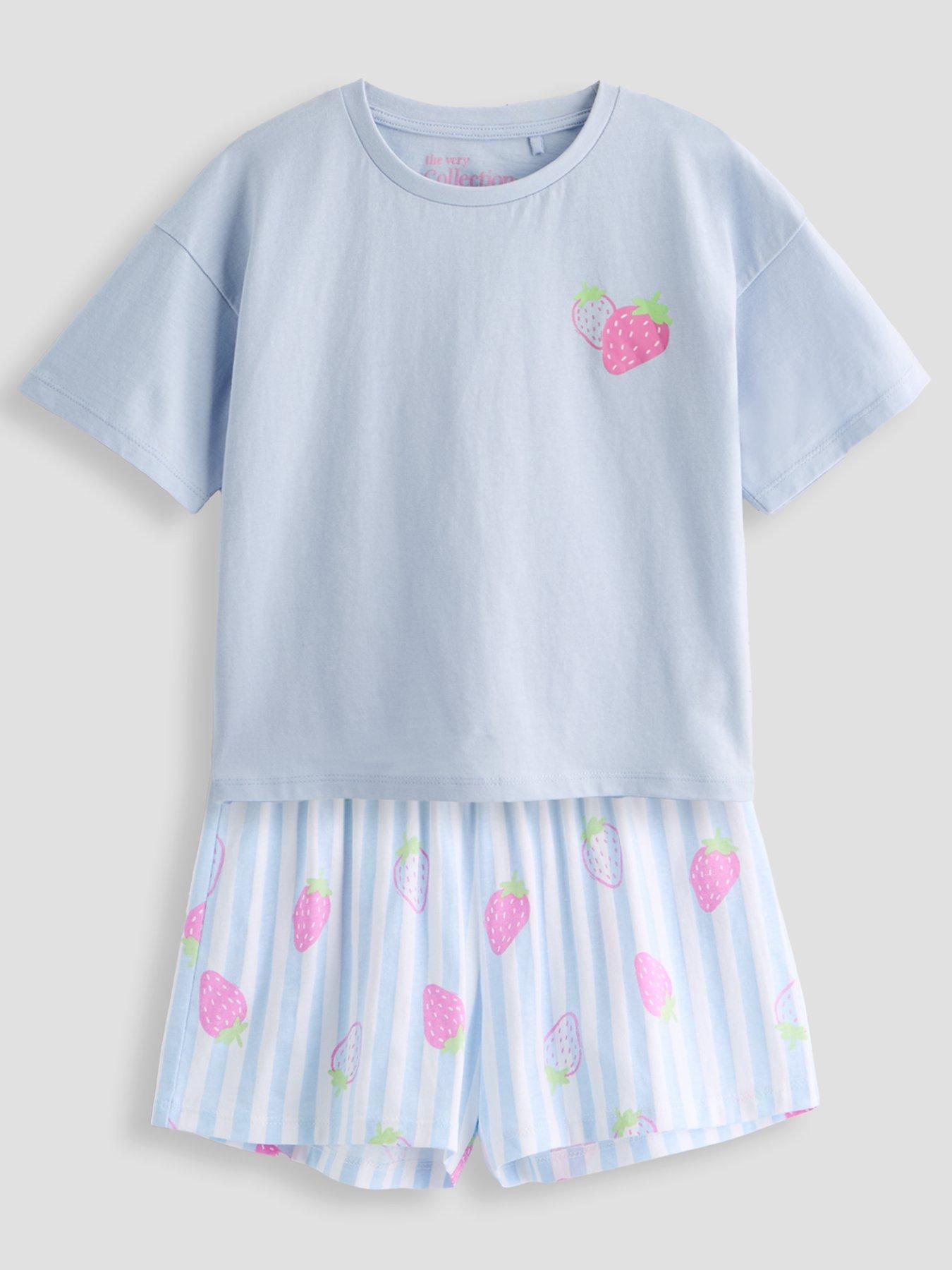 Image 3 of 5 of The Very Collection Girls 2 Pack Jersey Pyjamas - Pink/Blue
