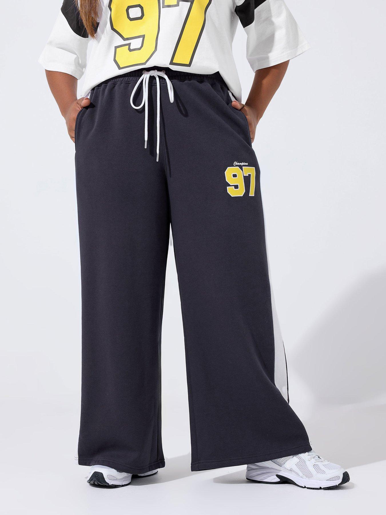 Image 1 of 4 of Yours Curve 97 Wide Leg Jogger - Blue