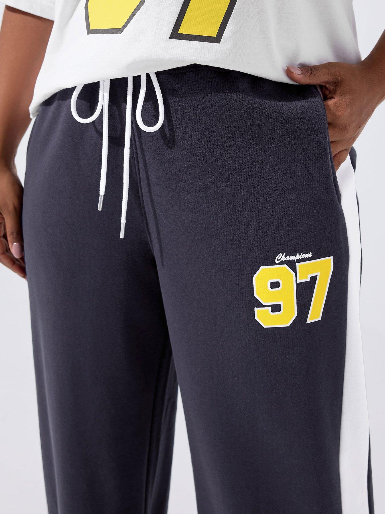 Image 4 of 4 of Yours Curve 97 Wide Leg Jogger - Blue