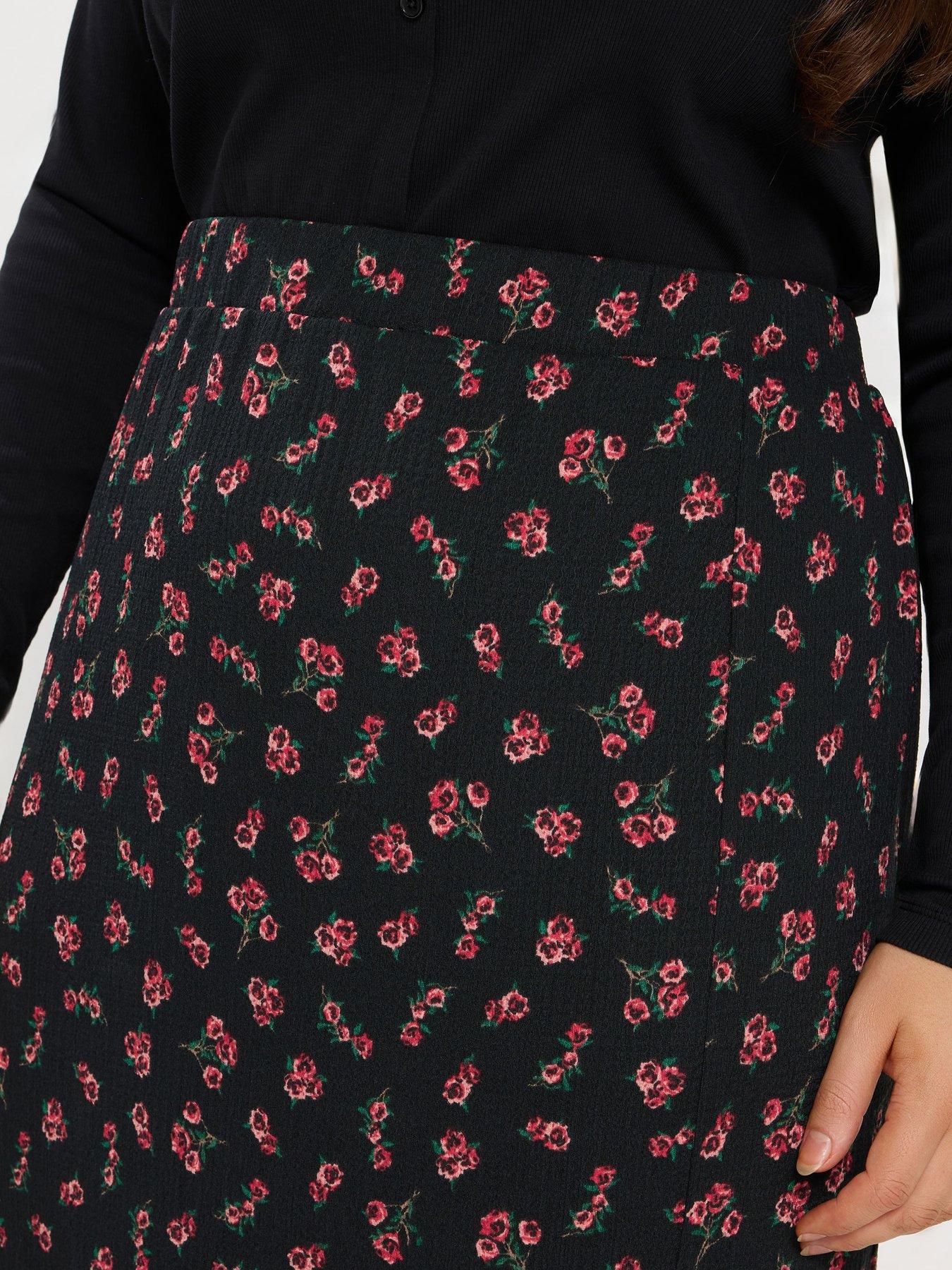  image of yours-curve-textured-tube-skirt-black