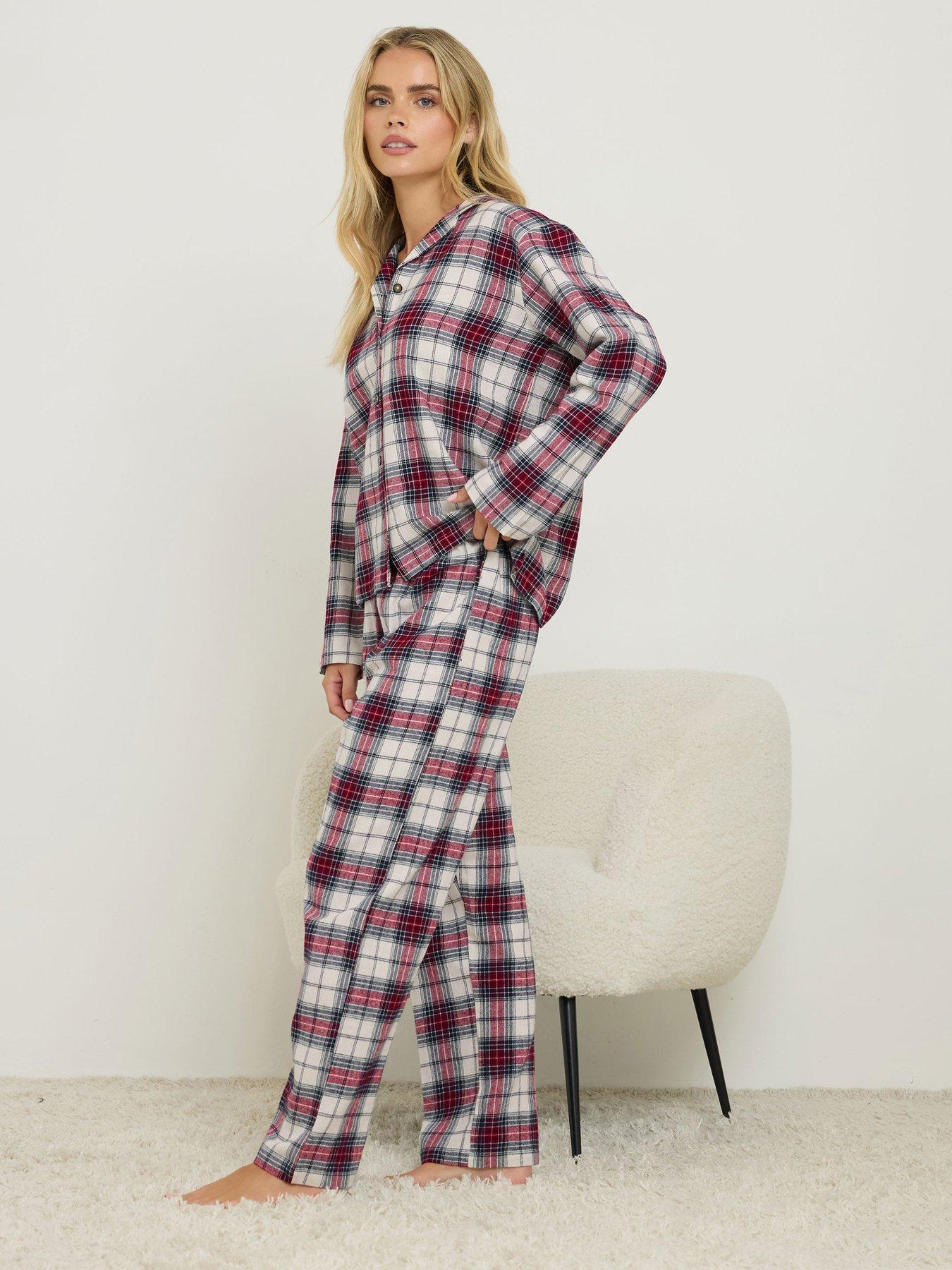  image of pixiegirl-petite-check-pj-set-white