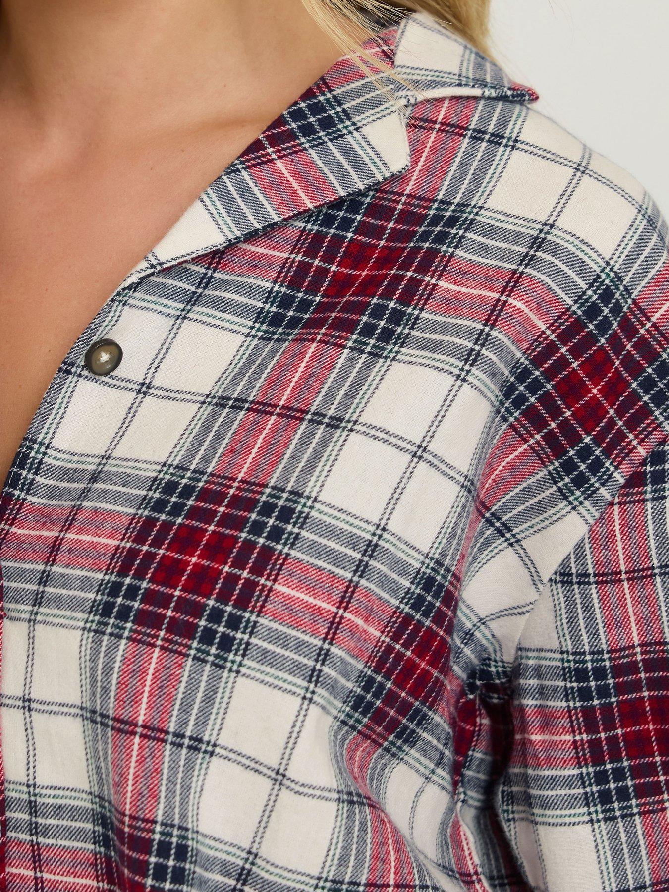  image of pixiegirl-petite-check-pj-set-white