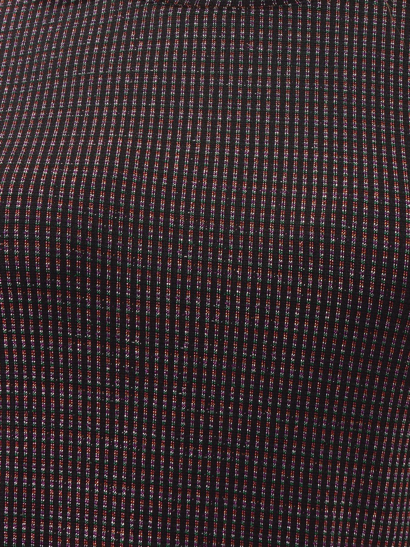 Image 4 of 4 of Yours Curve Stripe Grown On T-Shirt - Black