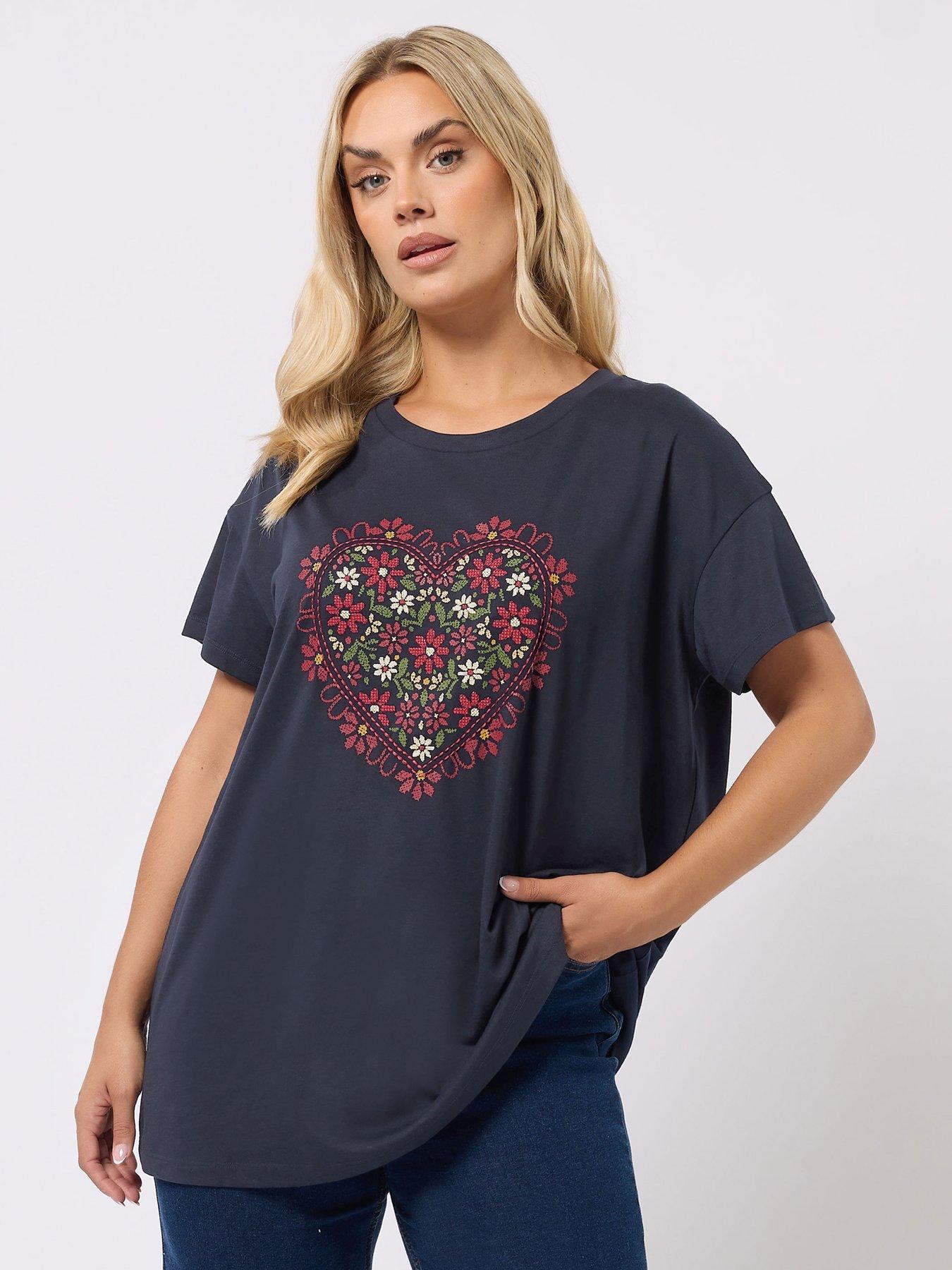  image of yours-curve-placement-print-t-shirt-blue