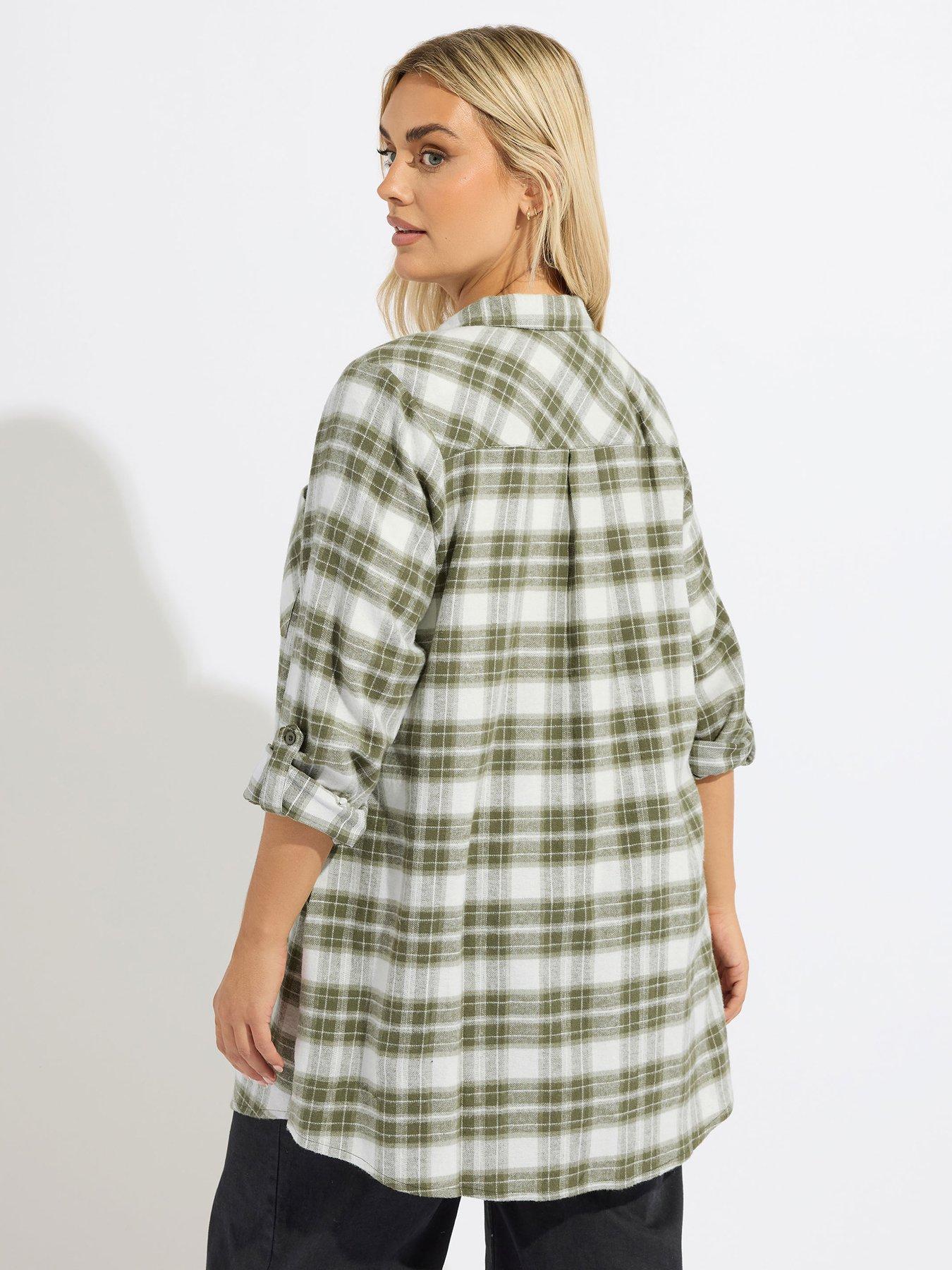 Image 2 of 4 of Yours Curve Boyfriend Check Shirt