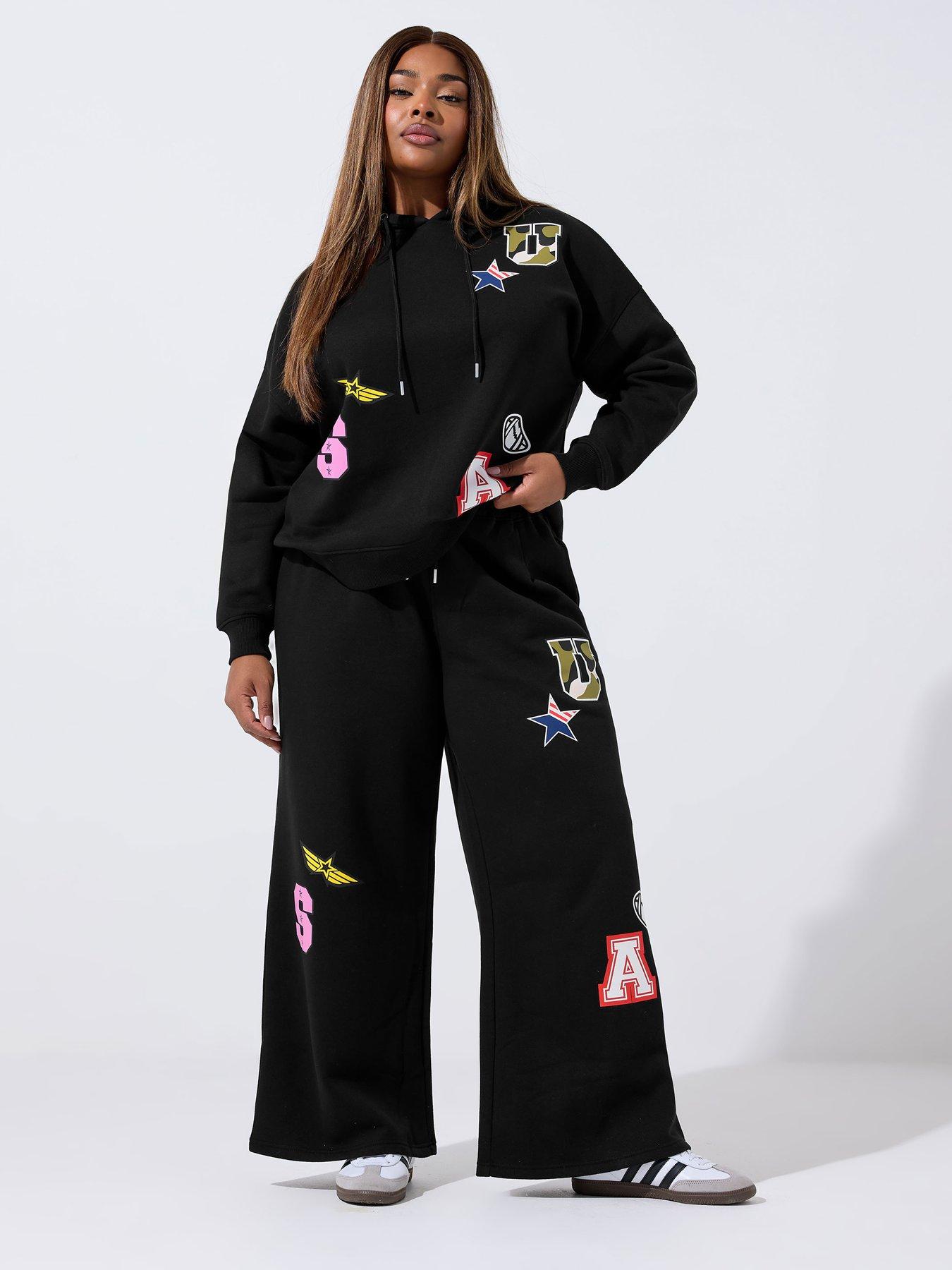  image of yours-curve-printed-badge-hoodie-black