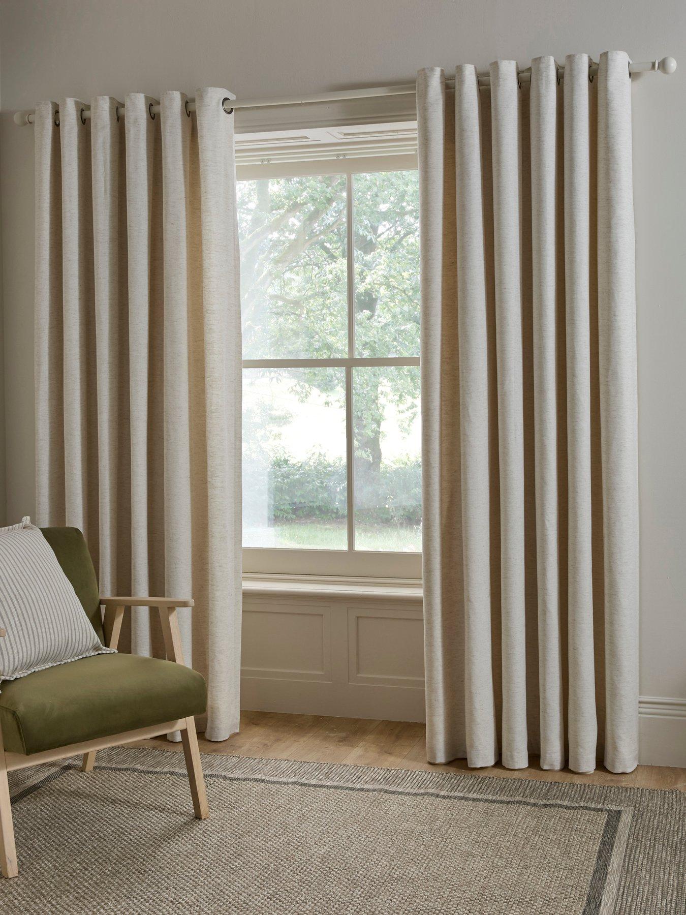 Image 1 of 4 of The Very Collection Touch Of Linen Eyelet Curtains