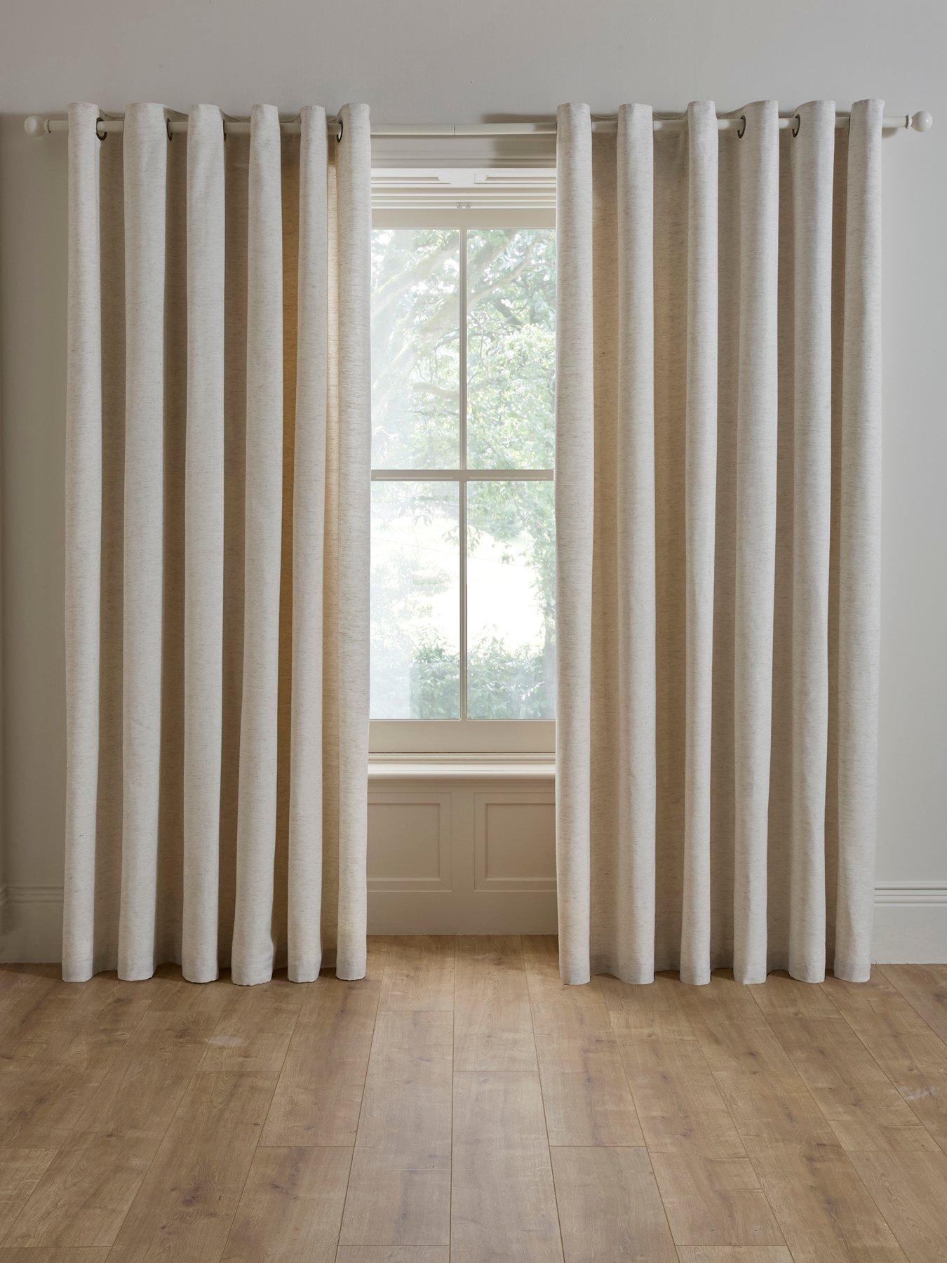 Image 2 of 4 of The Very Collection Touch Of Linen Eyelet Curtains