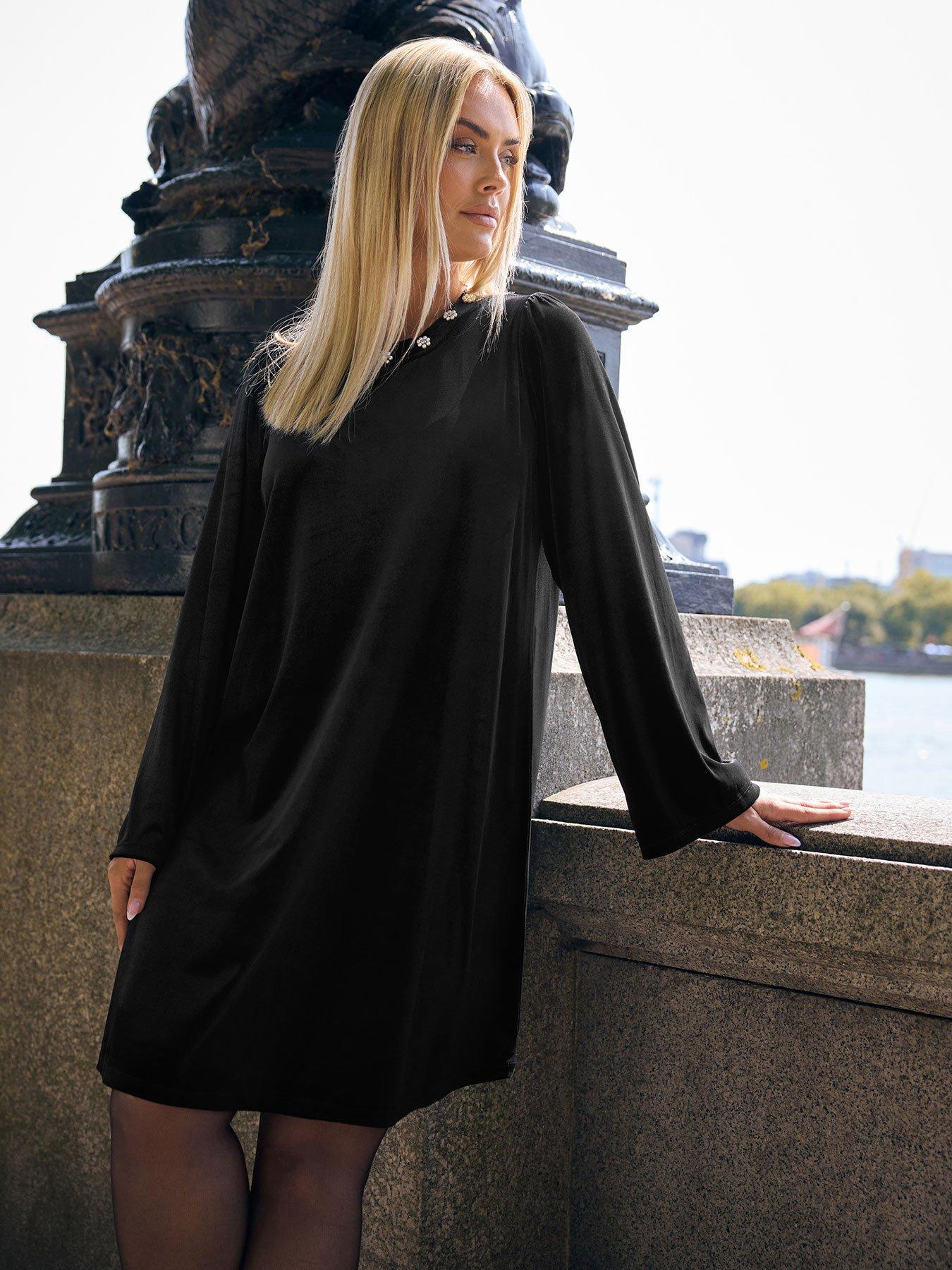 undefined Curve Velour Shift Dress