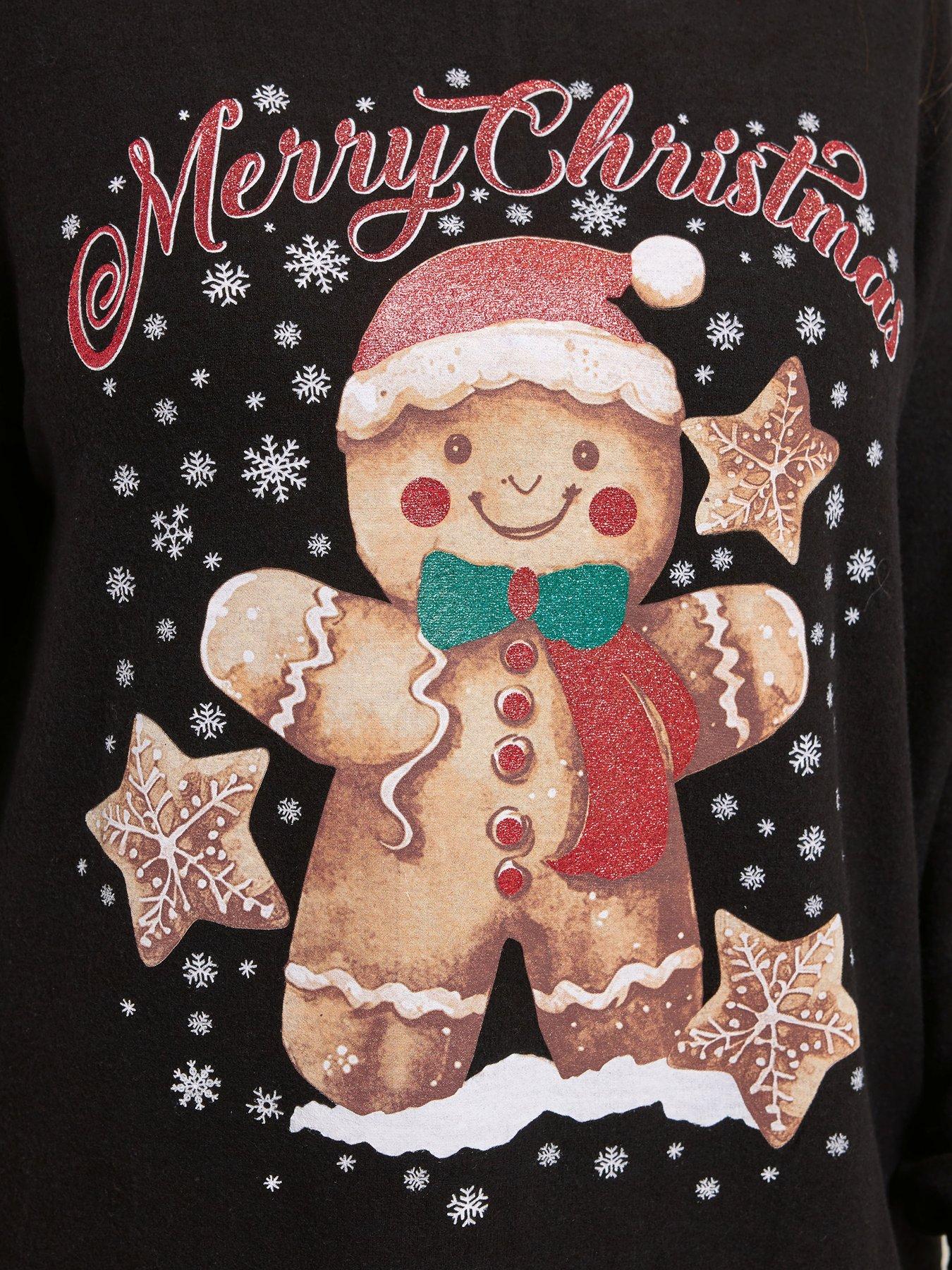 Image 4 of 4 of Yours Curve Gingerbread Man Jumper - Black