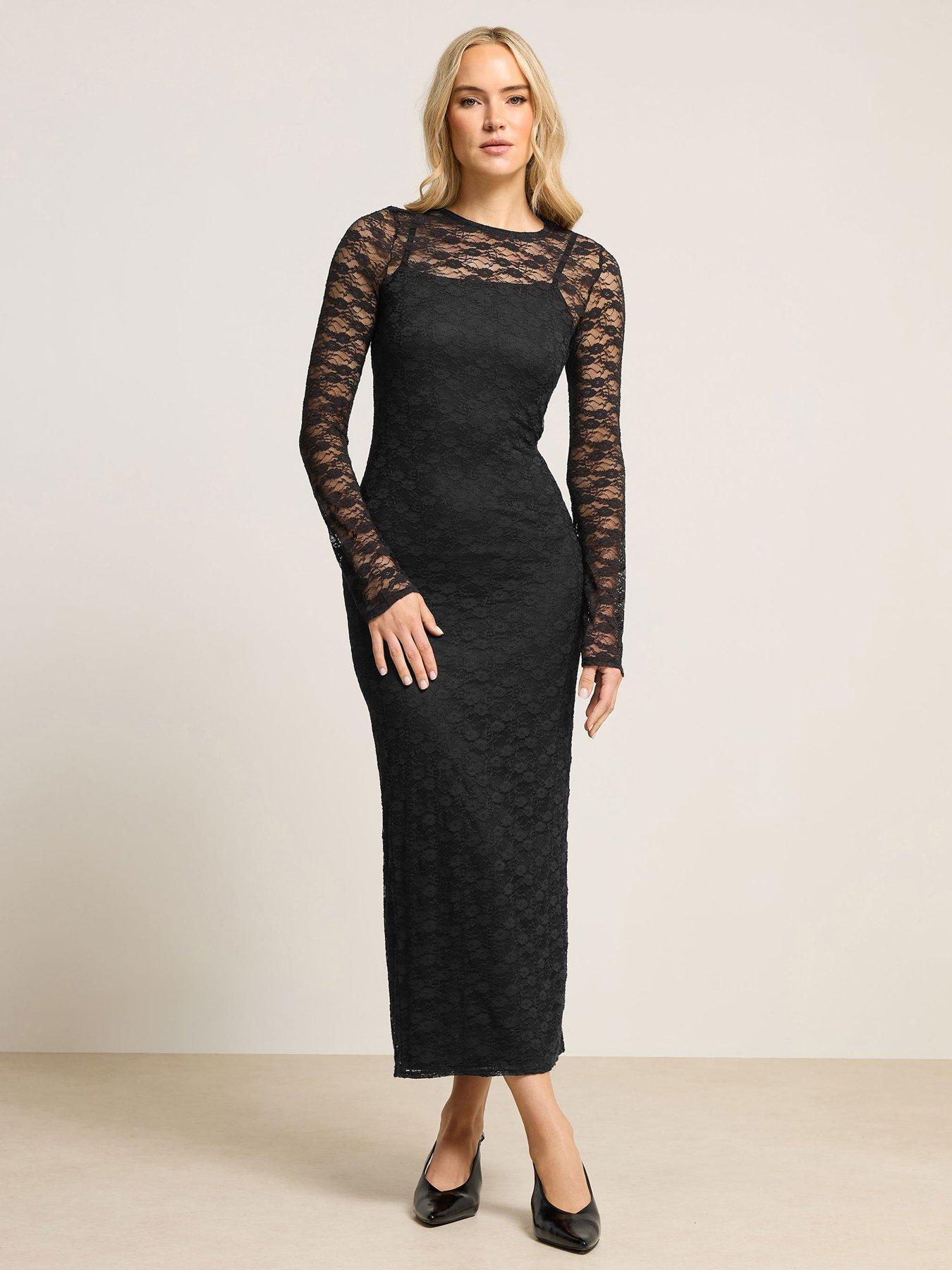 Long Tall Sally Lace Midaxi Dress - Black